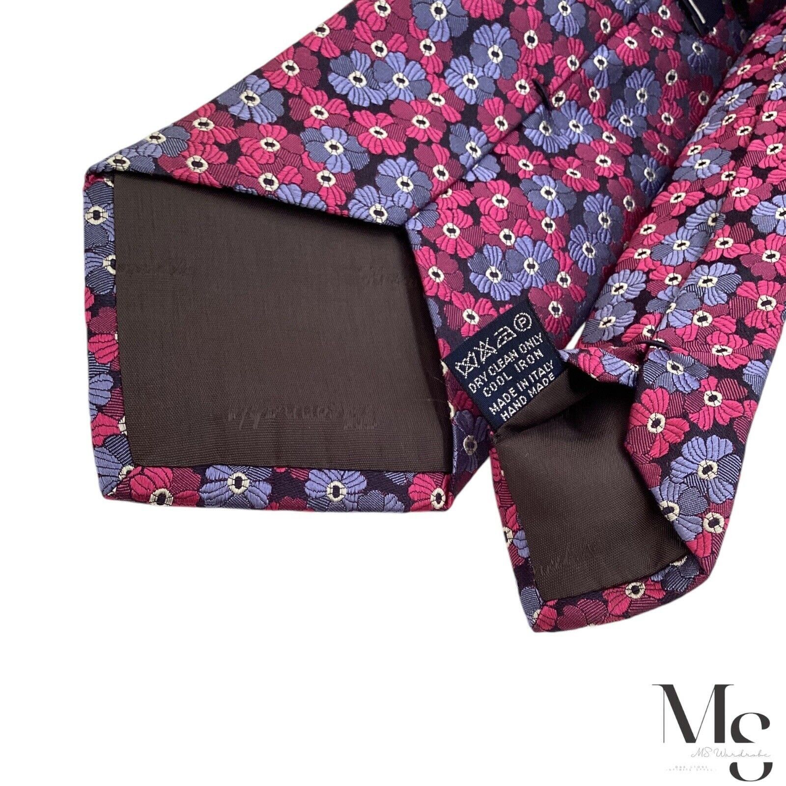 Faconnable FAÇONNABLE Current Purple Floral Silk Tie Made In Italy Size ONE SIZE - 5 Thumbnail