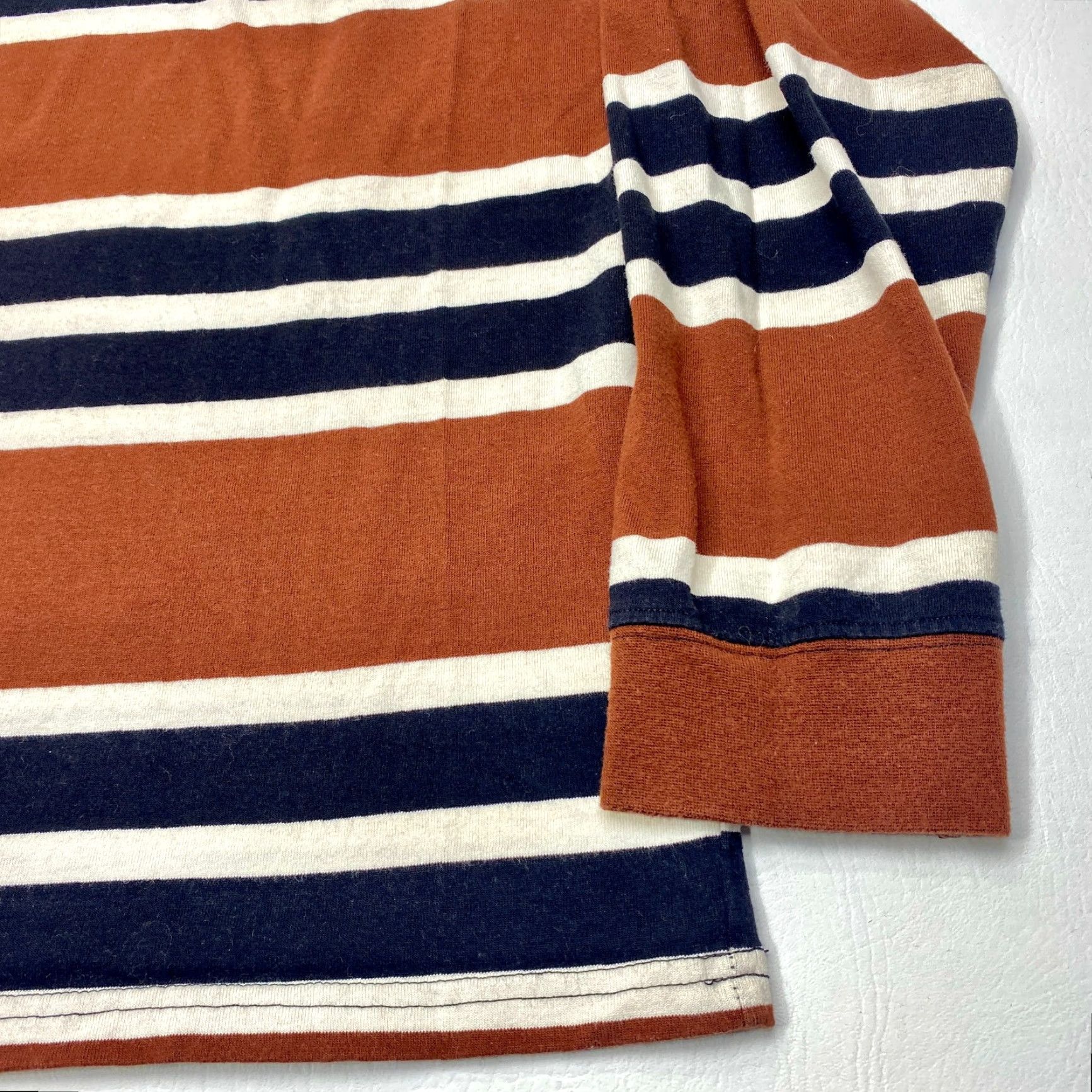 Empyre Empyre Shirt Mens Large Striped Long Sleeve Pullover Brown White Blue 7899 Size US L / EU 52-54 / 3 - 4 Thumbnail