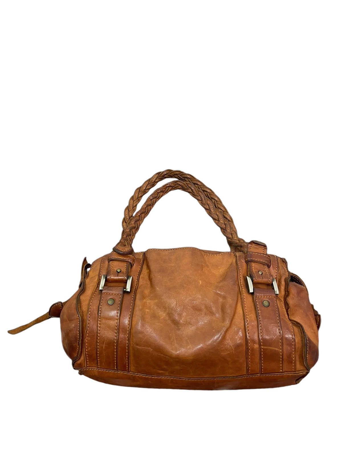 Genuine Leather Full Leather Patina Unknown Japan Tote Shoulder Bag 4🟩 Size ONE SIZE - 14 Thumbnail