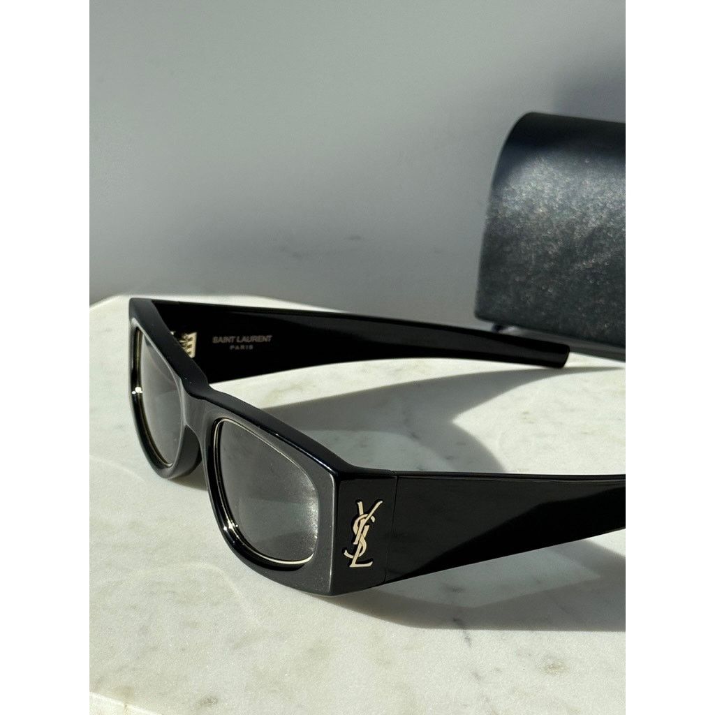 Saint Laurent Paris NEW Saint Laurent SLM140 Rim Black Gold Sunglasses Size ONE SIZE - 5 Thumbnail