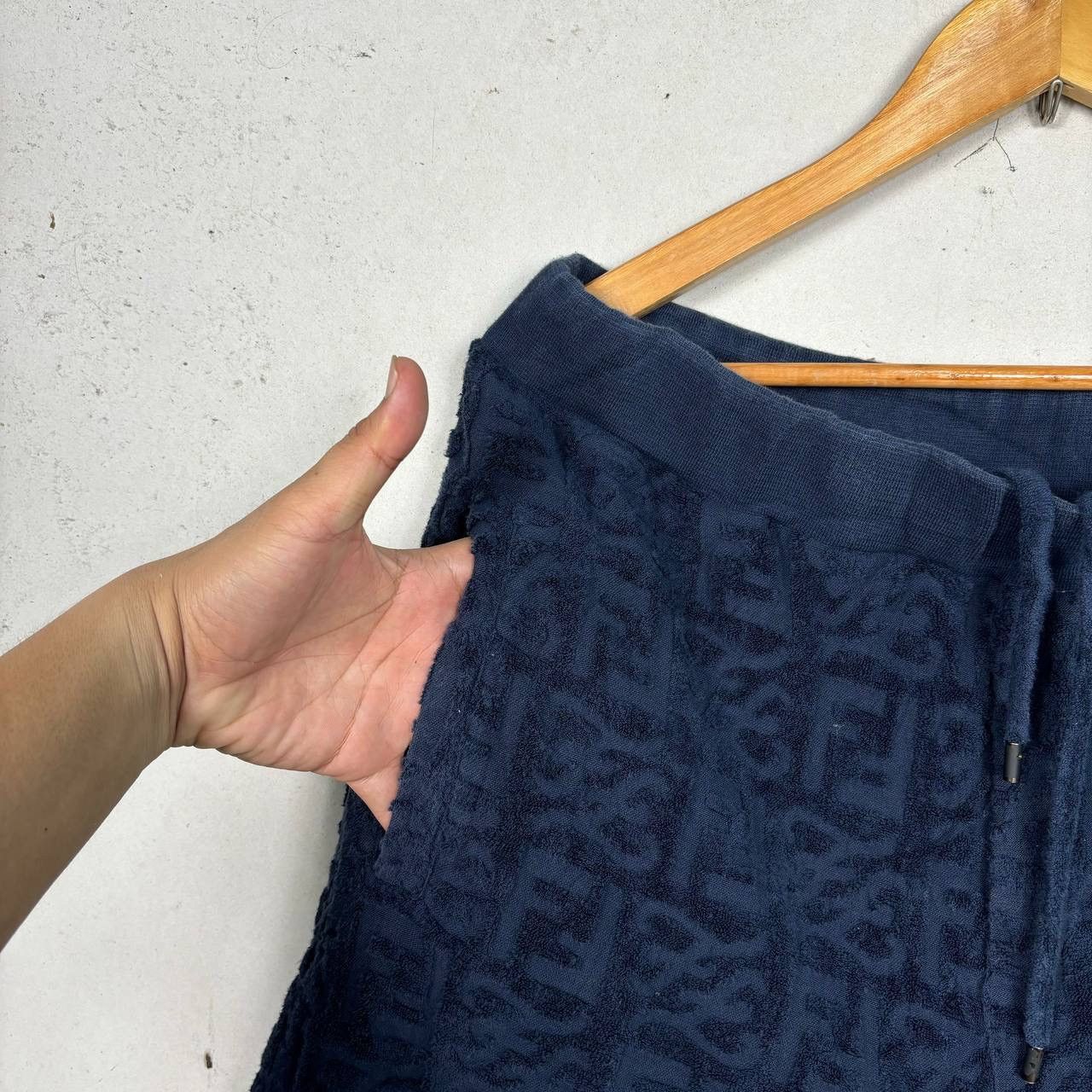 Fendi Fendi FF Monogram Terry Cloth Shorts Navy Blue 54 Size US 34 / EU 50 - 5 Thumbnail