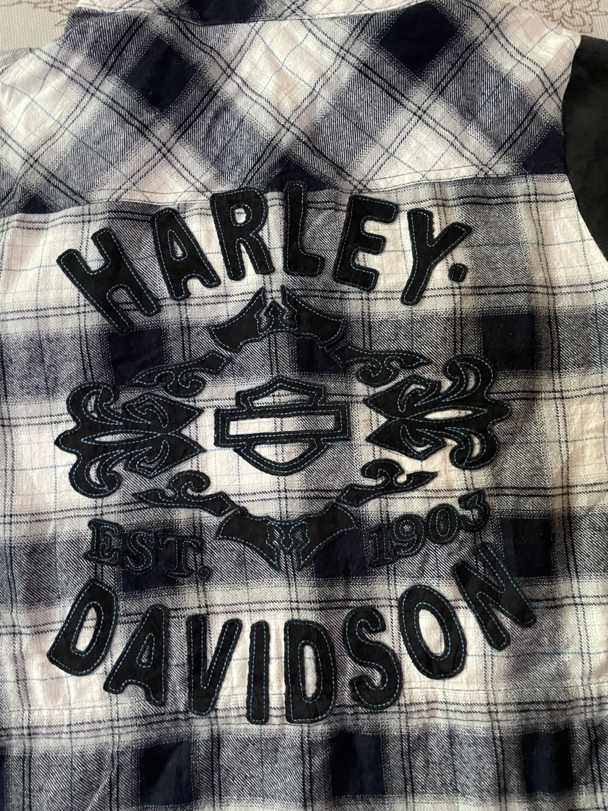Vintage Vintage Harley Davidson Flannel plaids hooded embroidery szM Size M / US 6-8 / IT 42-44 - 1 Thumbnail