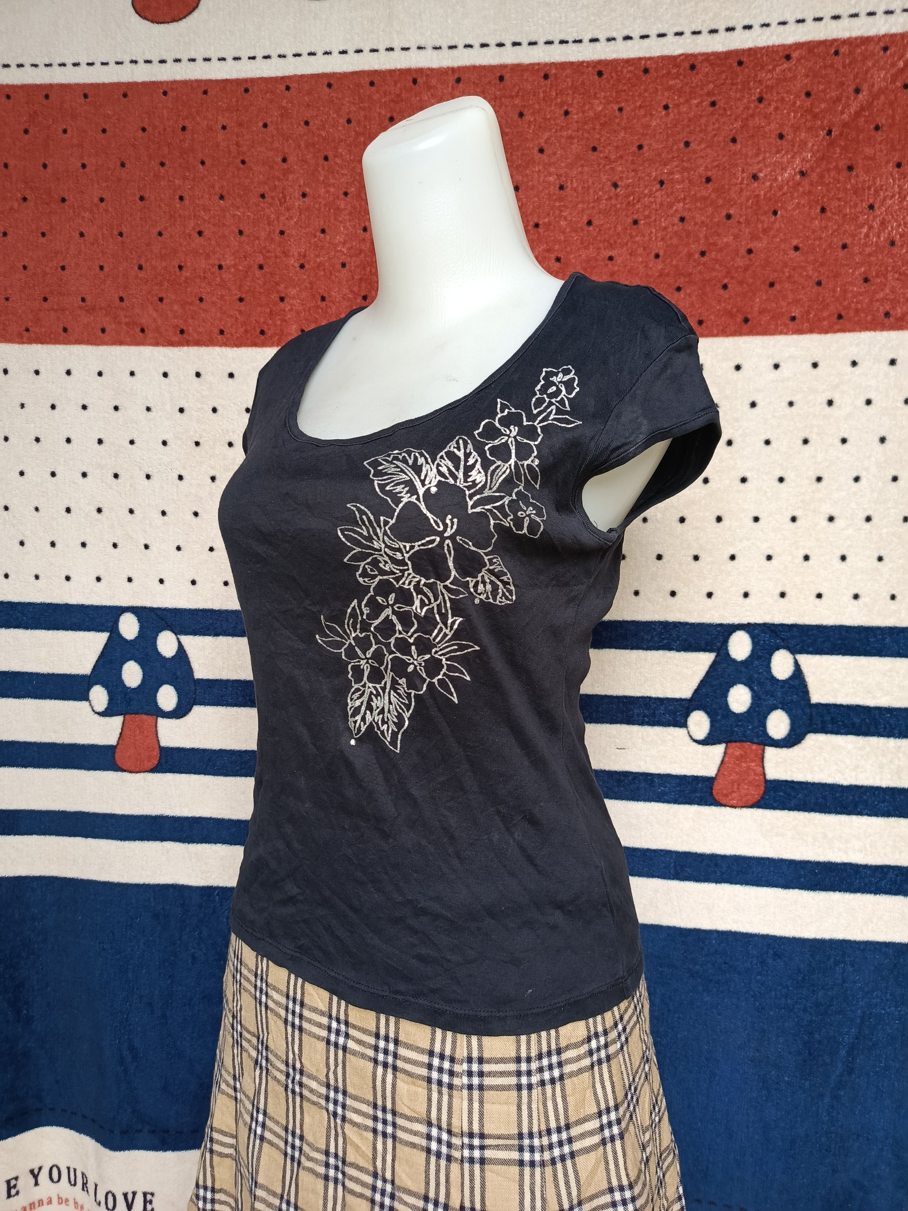 Japanese Brand Style com flower print sleeveless t-shirts Size L / US 10 / IT 46 - 2 Thumbnail