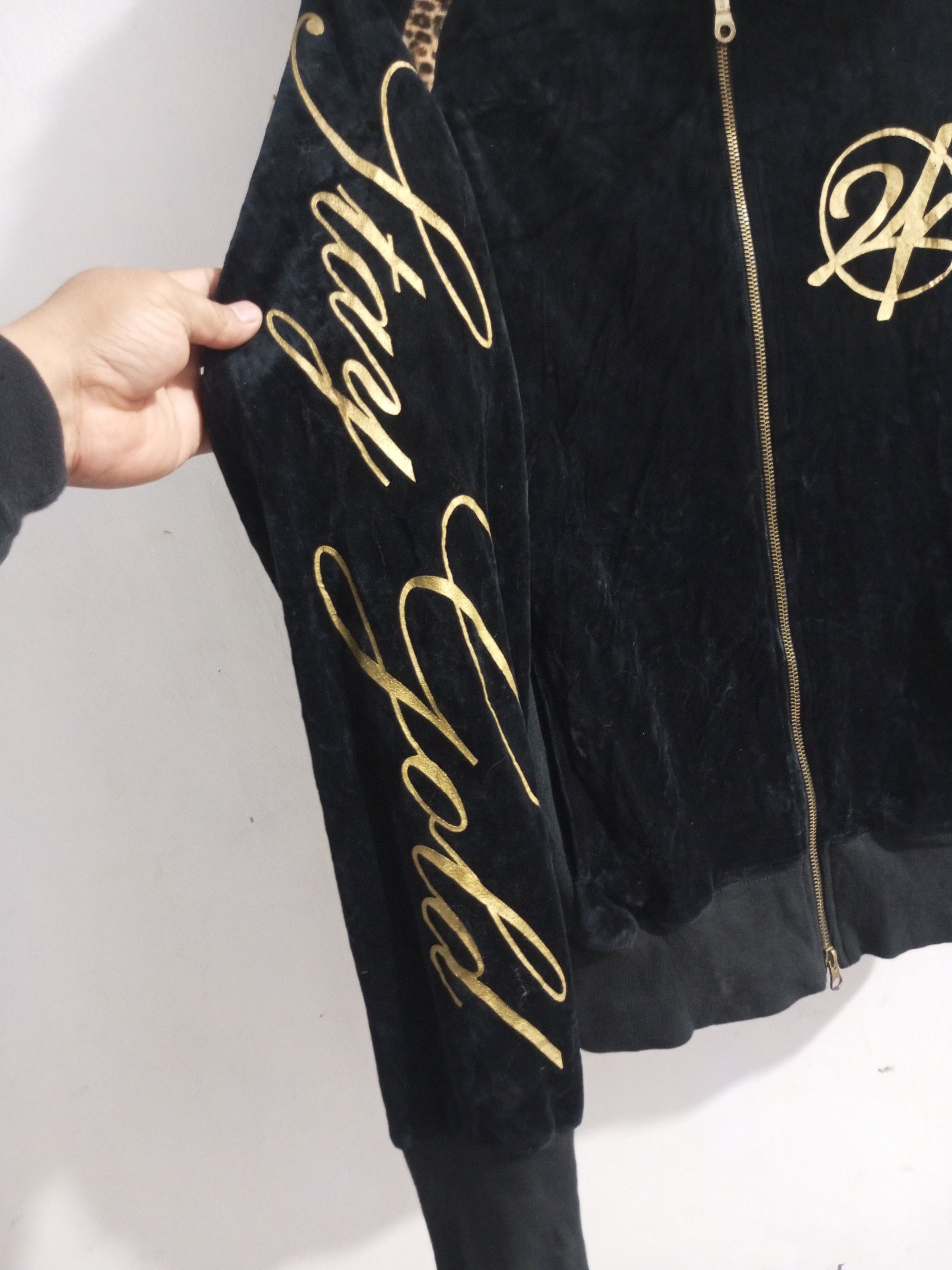 Japanese Brand 24 karats leopard velvet double zipper fur hoodie Size US L / EU 52-54 / 3 - 5 Thumbnail