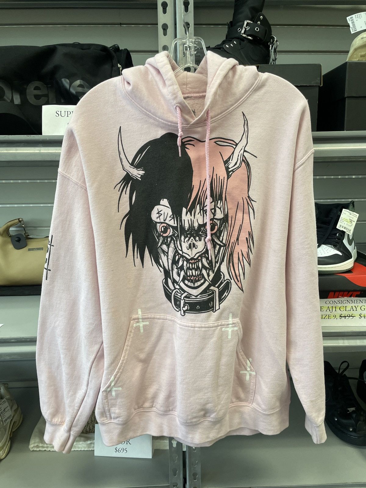 LIL PEEP Sus Boy GAS LIL PEEP X SUS BOY demon hoodie pink large Grailed