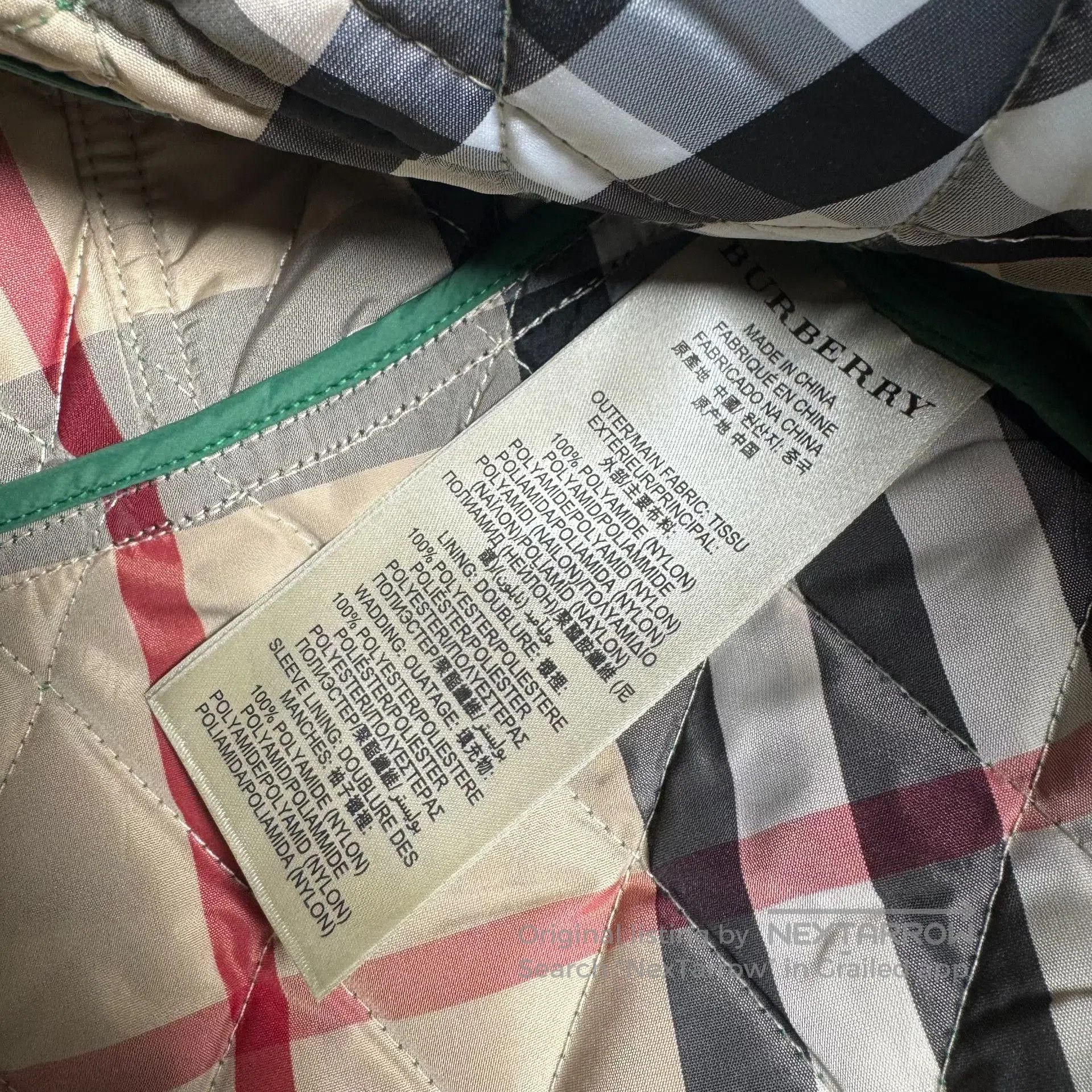 Burberry Burberry Green Classic Check Padded Coat. Size XS / US 0-2 / IT 36-38 - 3 Thumbnail