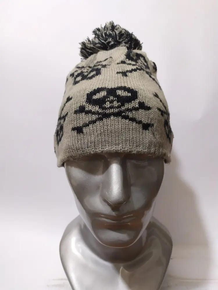 Handmade Unknown Fullprint Skull Beanie Punk Bondage design hats Size ONE SIZE - 2 Thumbnail