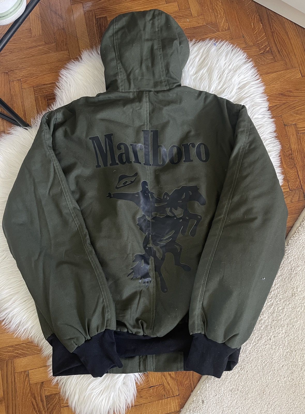 Marlboro CUSTOM Reworked Carhartt x Marlboro Moss Green Active Jacket Size US M / EU 48-50 / 2 - 2 Thumbnail