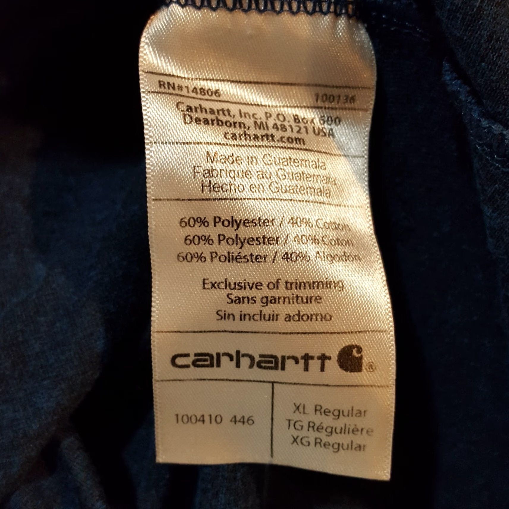 Carhartt Vintage Carhartt Men's XL T-Shirt Crew Neck Short Sleeve Cotton Blue Retro Outdoor Workwear Y2K Size US XL / EU 56 / 4 - 8 Thumbnail