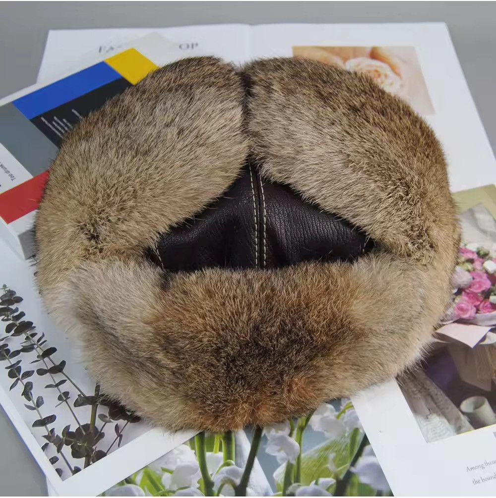 Other Unisex Genuine Sheepskin Real Rabbit Fur Hats Size ONE SIZE - 7 Thumbnail