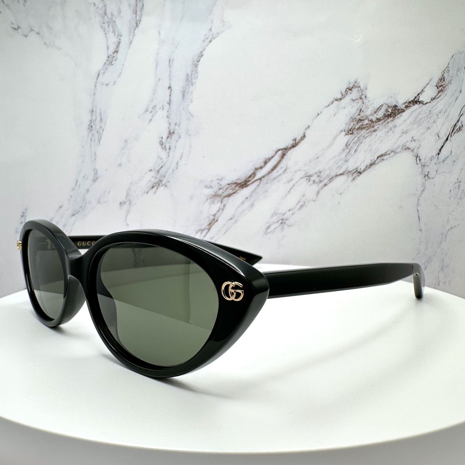 Gucci New GUCCI Sunglasses Black Cat Eye Gold Metal GG Logo Size ONE SIZE - 3 Thumbnail