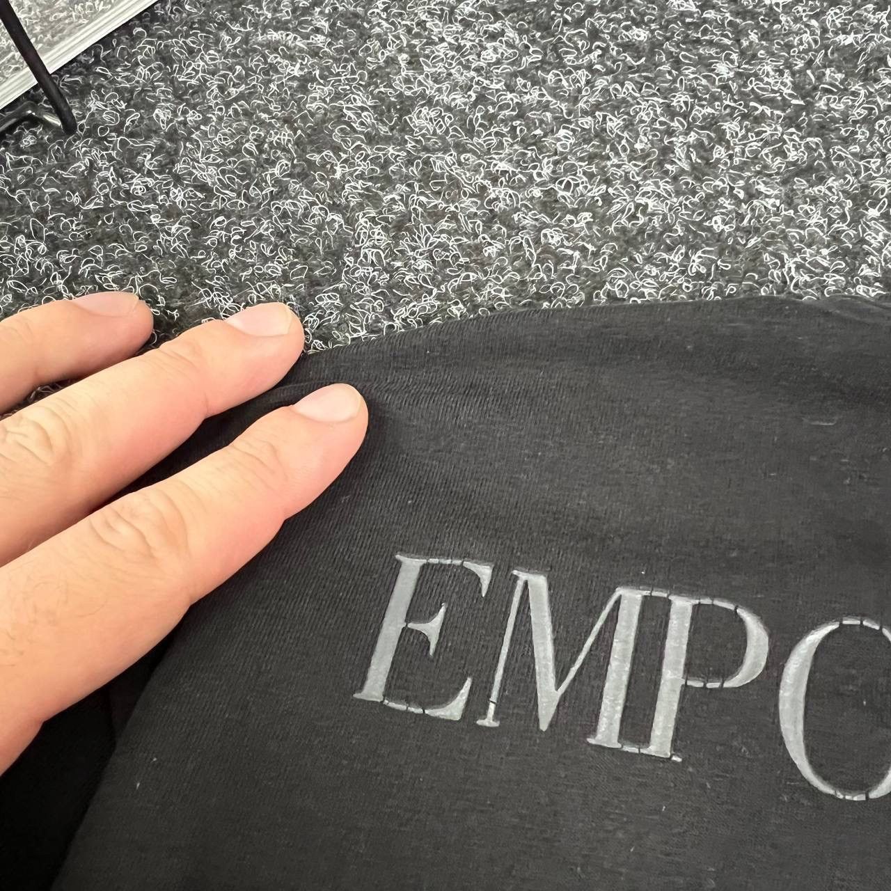 Emporio Armani Vintage Armani Big Logo Long Sleeve Avant Garde Affliction Size US S / EU 44-46 / 1 - 8 Thumbnail