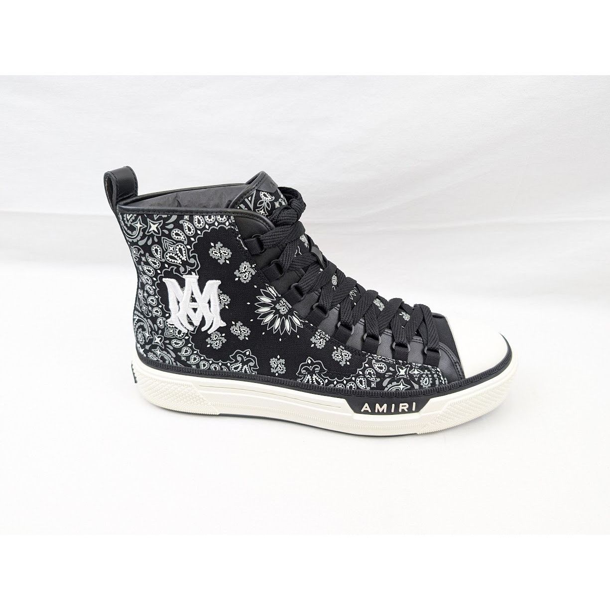 Amiri o1rshd1 Bandana MA Court High-Top Sneakers in Black/White Size US 13 / EU 46 - 1 Thumbnail