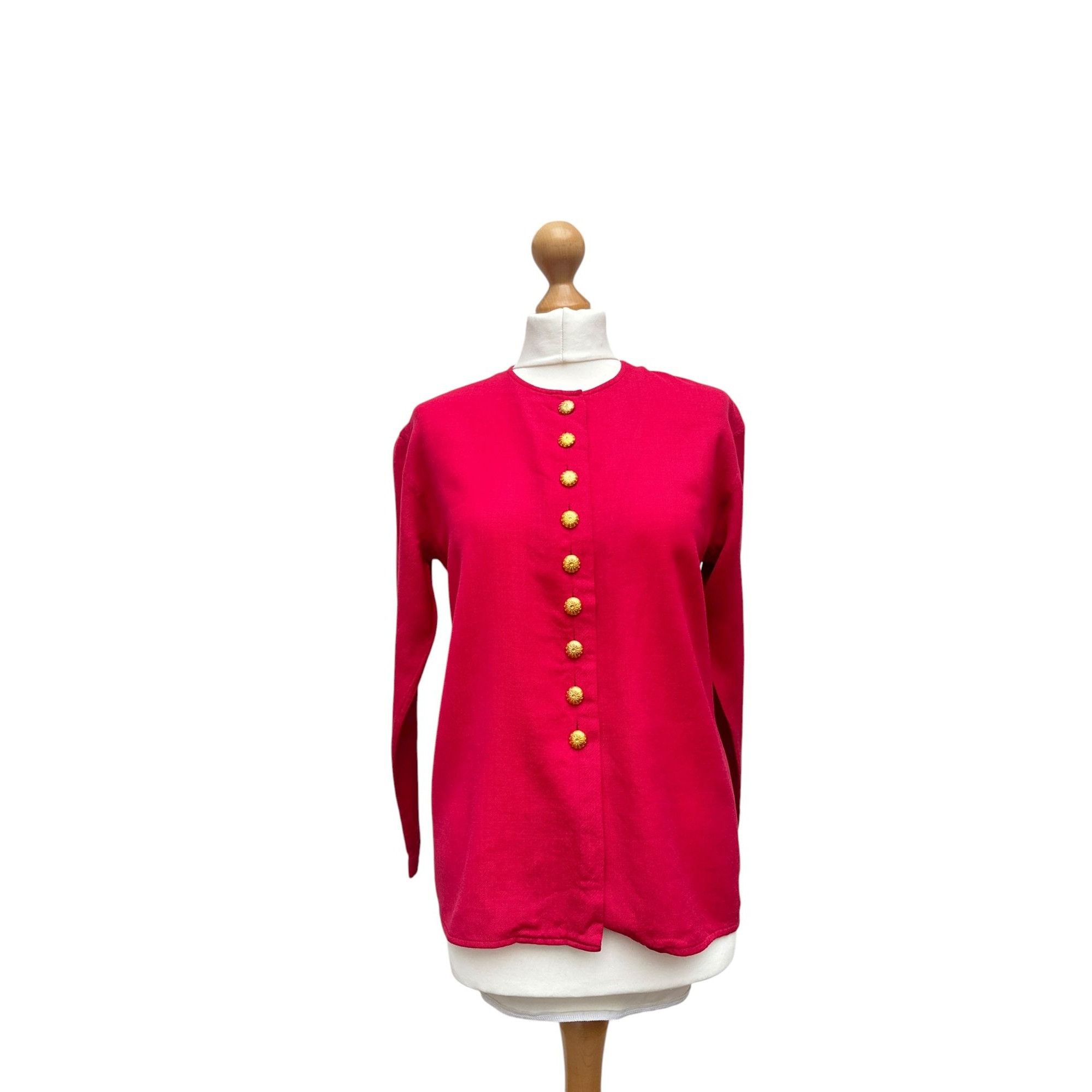 Yves Saint Laurent Vintage Pink Wool Cardigan with Gold Buttons Size M / US 6-8 / IT 42-44 - 1 Thumbnail