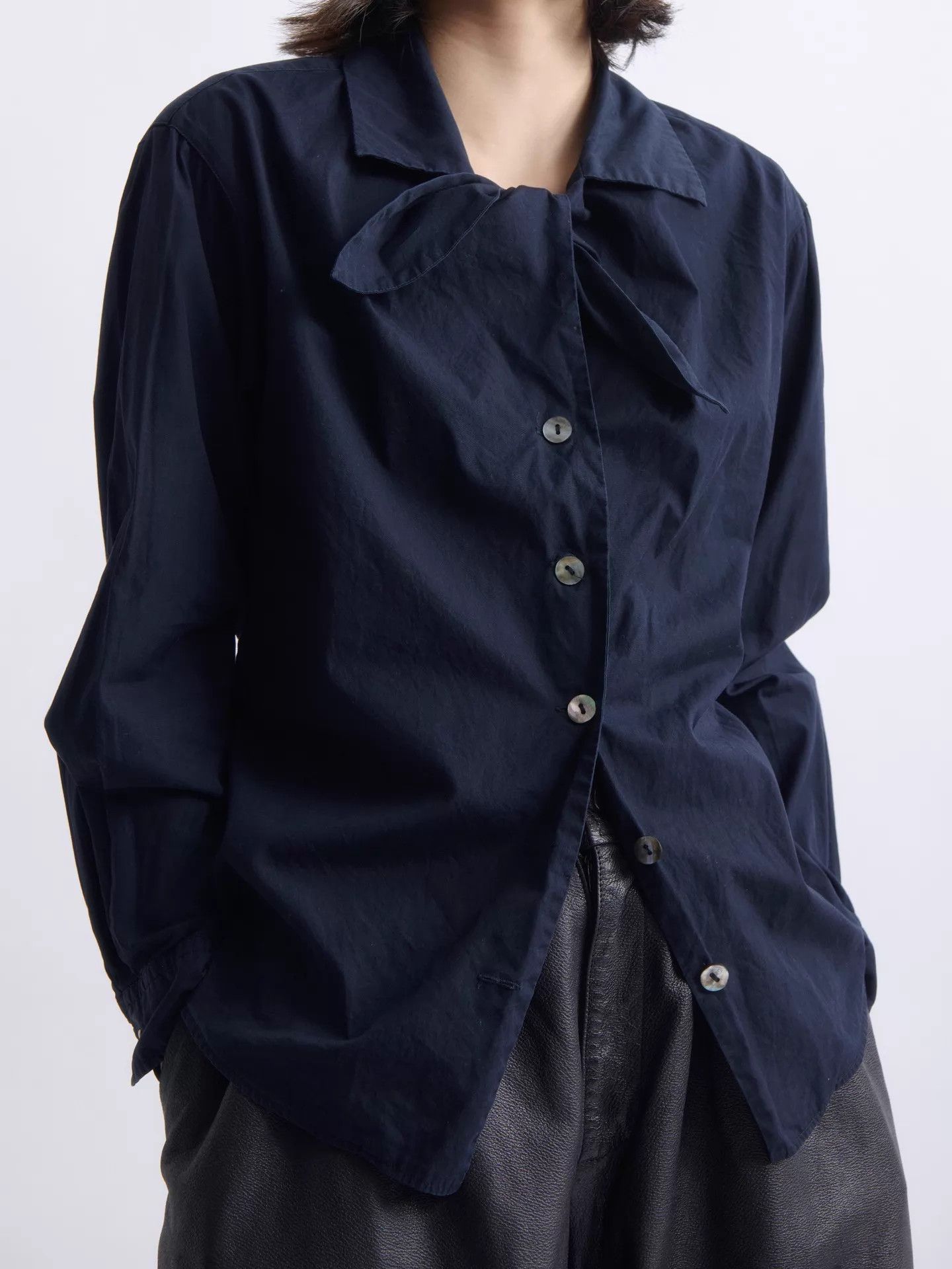 Kenzo KENZO 80s Paris Navy Bow Tie Shirt Size M / US 6-8 / IT 42-44 - 6 Thumbnail
