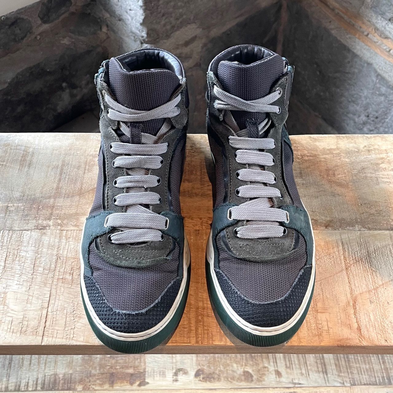 Lanvin Lanvin Forest Green Multi-fabric Mid-top Sneakers Size US 8 / EU 41 - 2 Thumbnail
