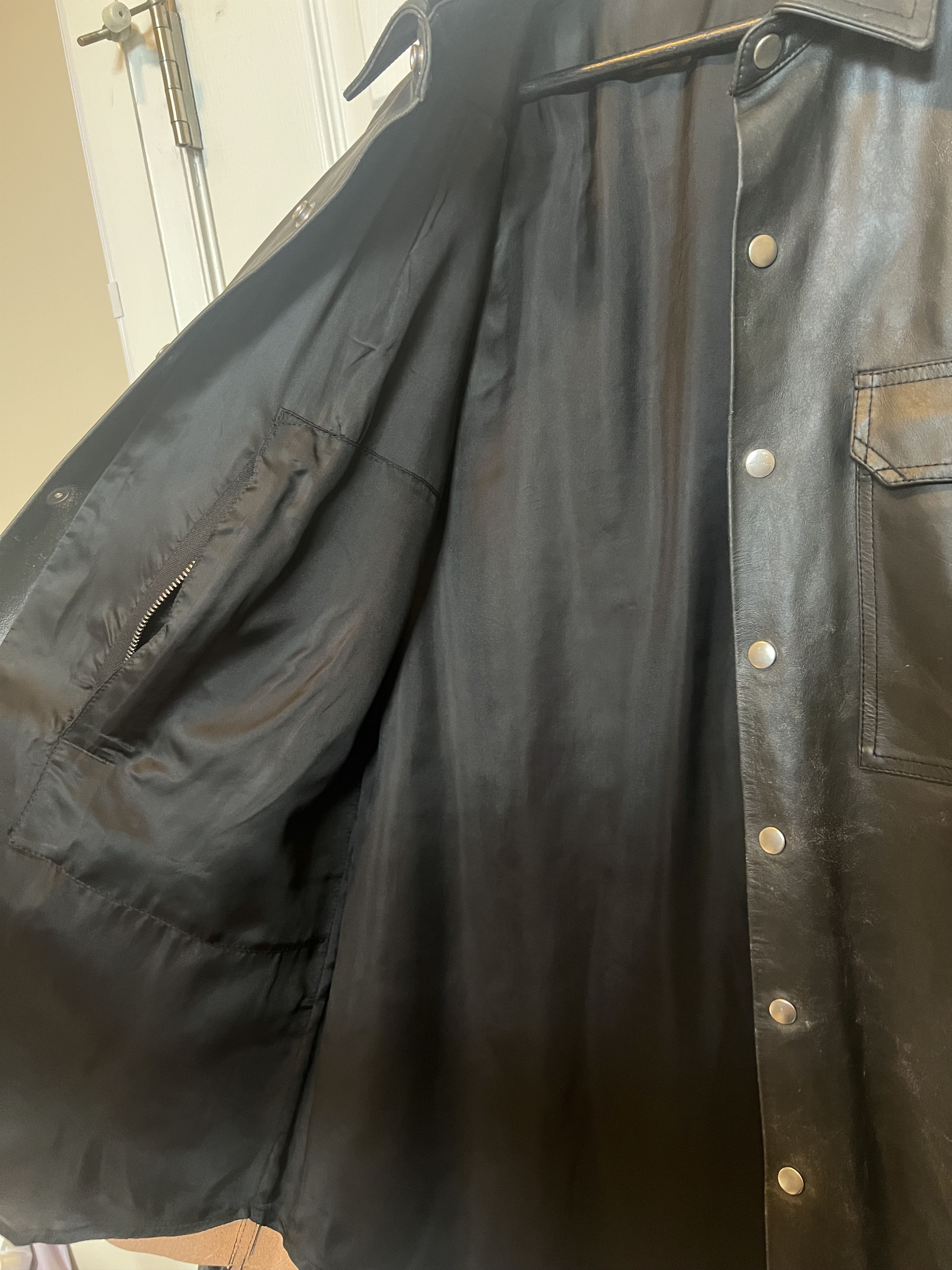 Rick Owens RO SS25 Hollywood LTP Tamponato Black Leather Jacket sz 50 Size US L / EU 52-54 / 3 - 3 Thumbnail