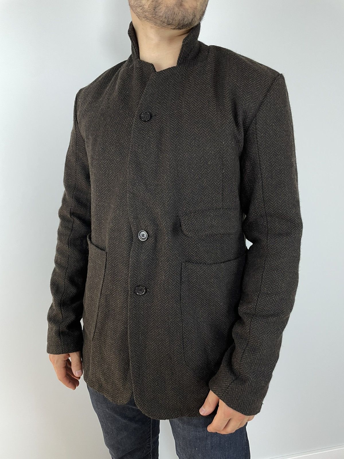 image of Aleksandr Manamis Avant-Garde Jacket Blazer S in Stripe, Men's (Size Medium)
