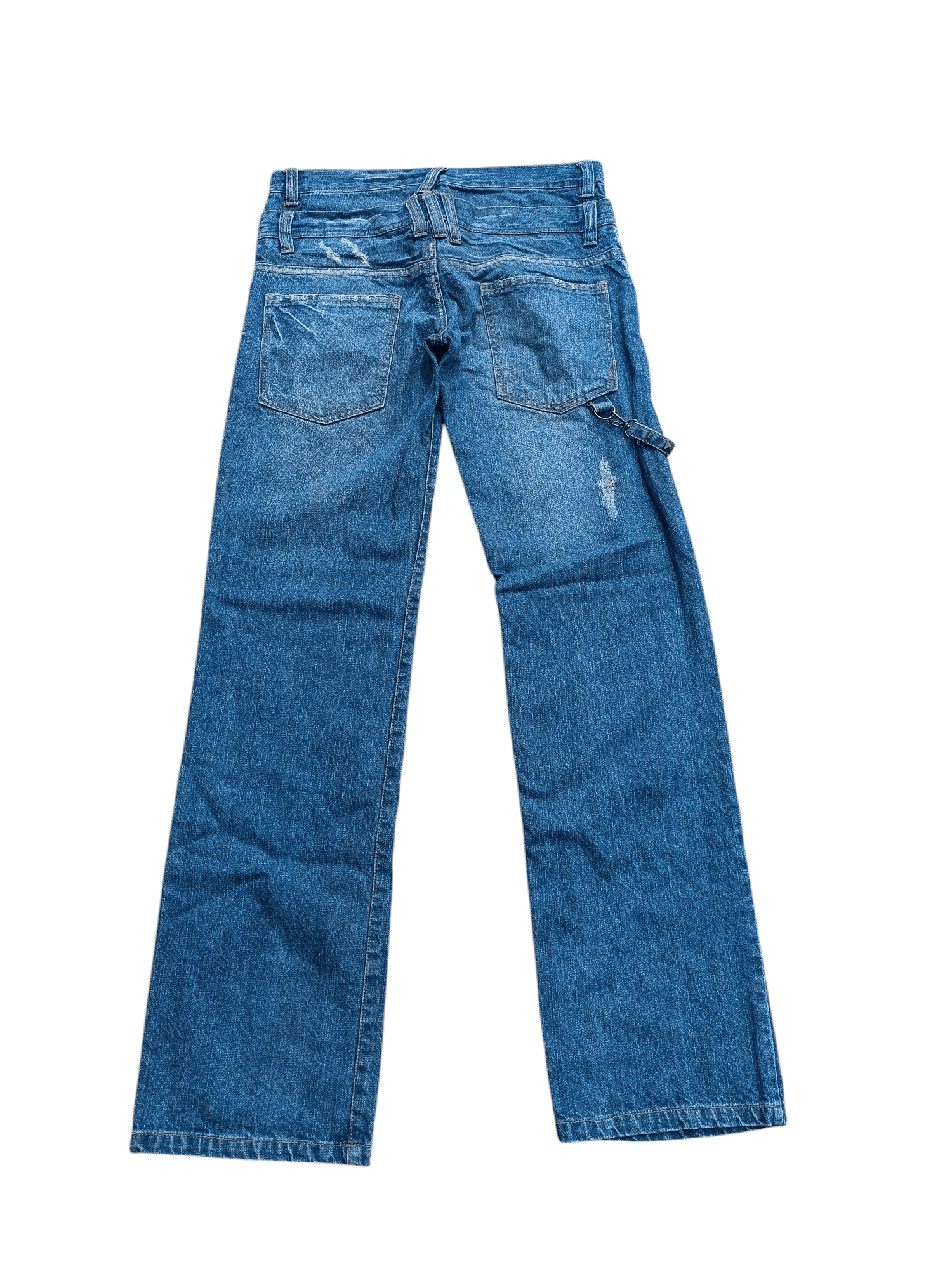Japanese Brand 💥VINTAGE💥 NYLAUS DOUBLE WAIST STUD STRAP DISTRESSED JEANS Size US 32 / EU 48 - 8 Thumbnail