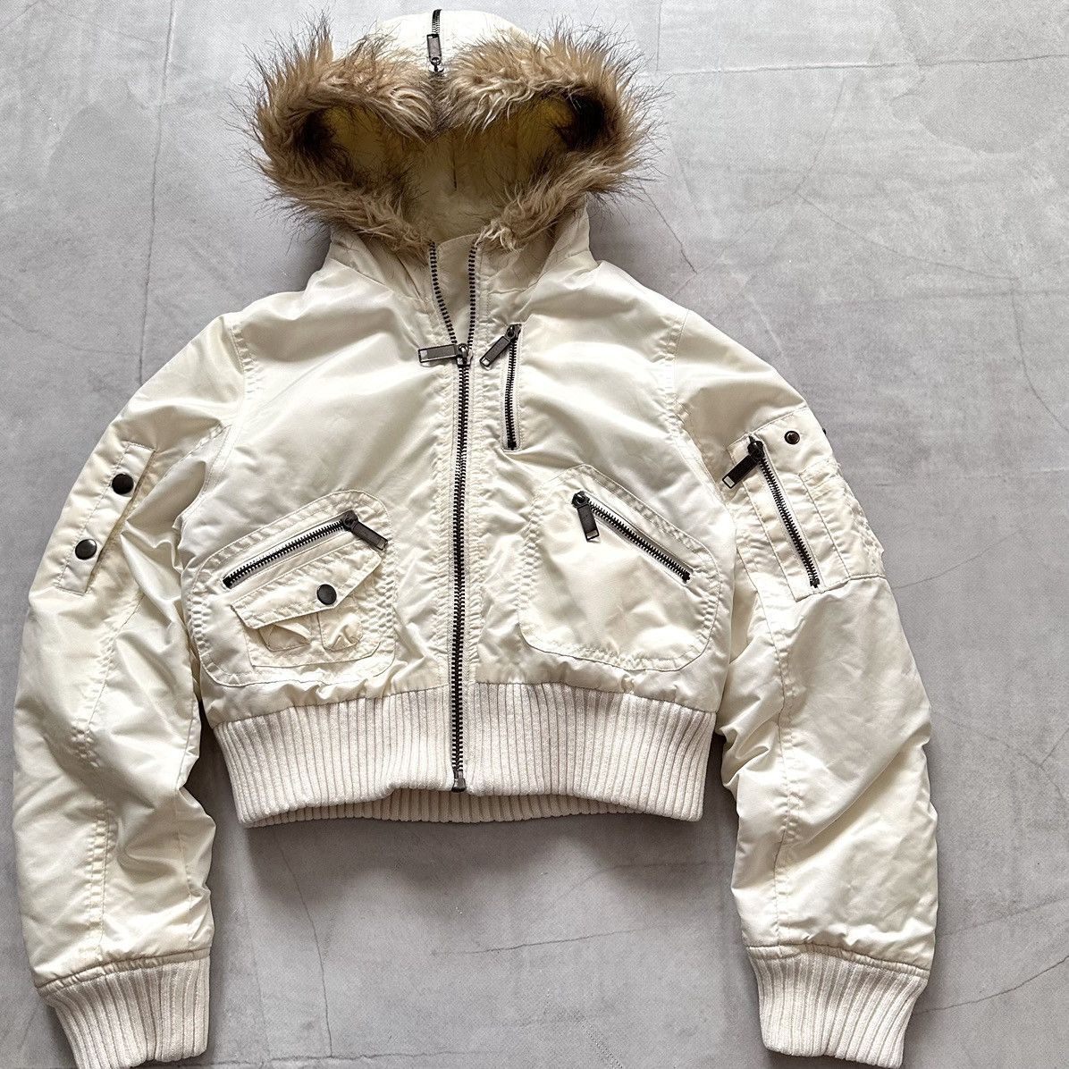 Hysteric Glamour × Undercover Punk Crop Bomber Jacket Faux Fur LGB If Six Was Nine Vibe Size XXS / US 00 / IT 34 - 2 Thumbnail