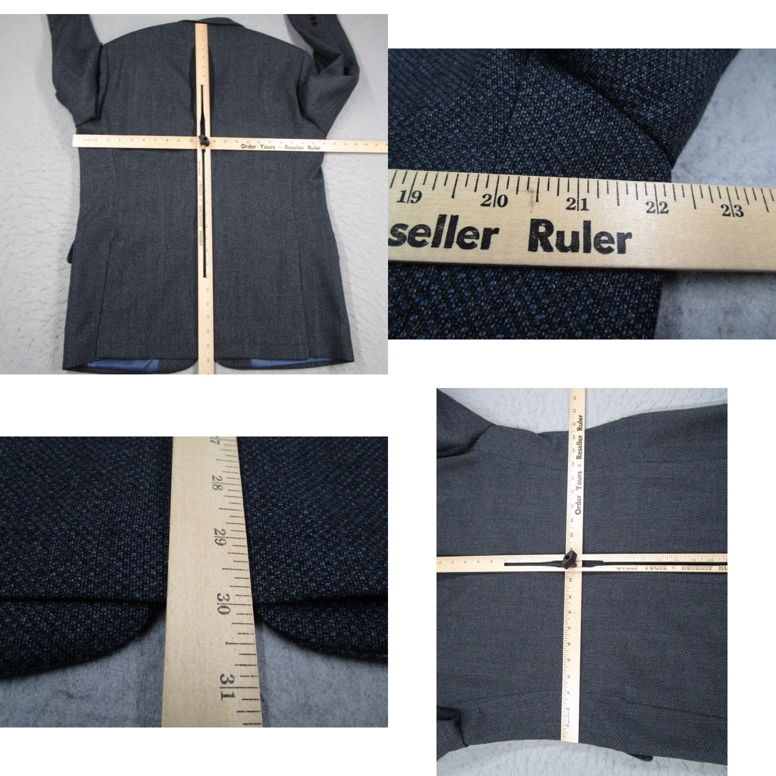 Hart Schaffner Marx Hart Schaffner Marx Blue Tweed Jacket Men 42 Regular Geometric 10 Pocket Sport Coat Wool Blazer Size 44R - 8 Thumbnail