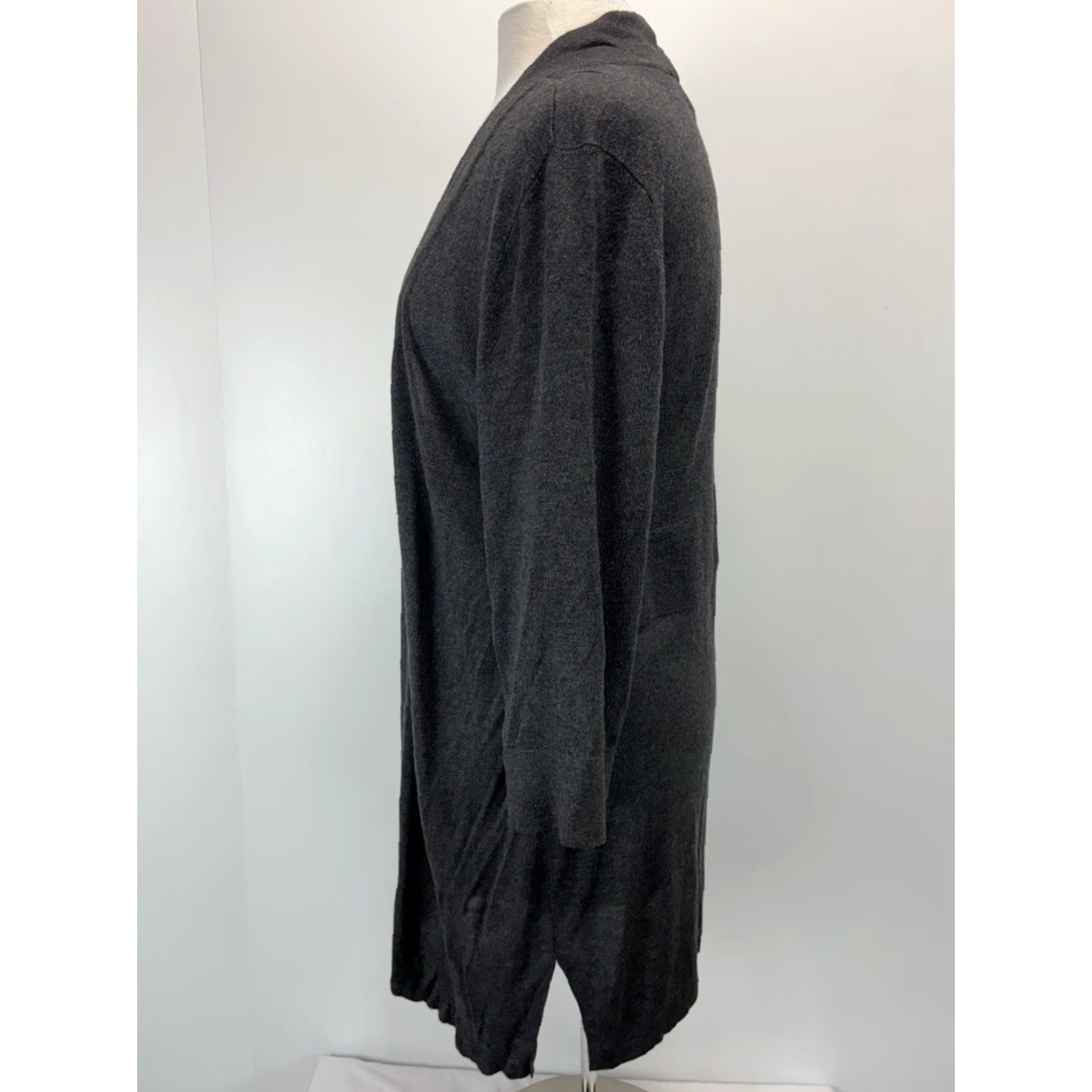 Vintage VINTAGE Chico's Women's Cardigan Sweater XL Gray Lightweight Open Front Duster Knit Fall 90s Size XL / US 12-14 / IT 48-50 - 2 Thumbnail