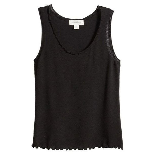 Other Treasure & Bond Lettuce Edge Pointelle Tank Top, Black, Sz. Size XL / US 12-14 / IT 48-50 - 1 Thumbnail