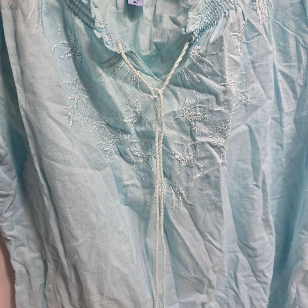 Izod Women's IZOD Light Blue Embroidered Blouse L Size L / US 10 / IT 46 - 4 Thumbnail