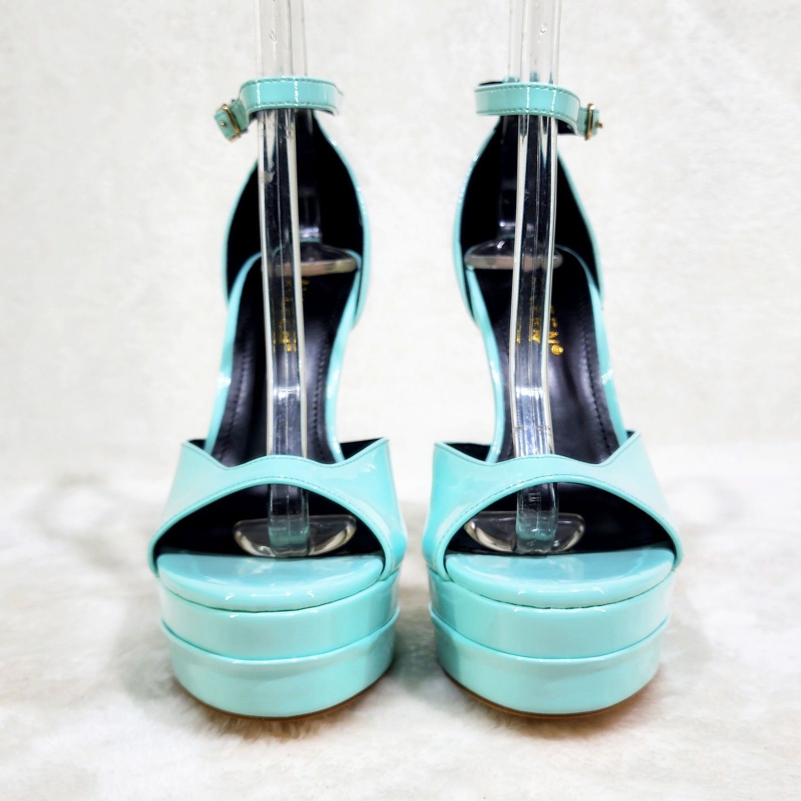 Other Rachelle Teal Mint Patent Platform Stiletto High Heels Ankle Size US 6.5 / IT 36.5 - 5 Thumbnail