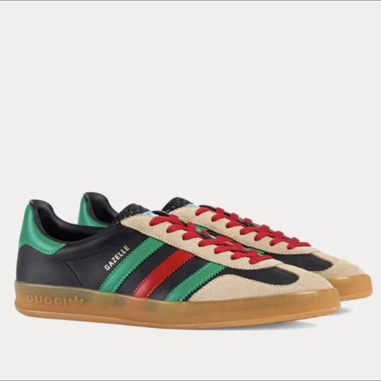 adidas gazelle silver green womens Adidas x Gucci Men's Gazelle Red Velvet Low Top Sneakers