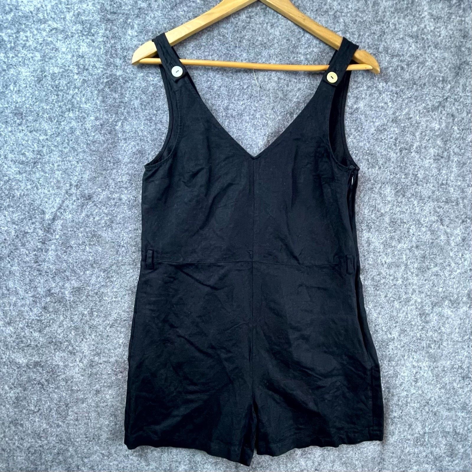 & Other Stories & Other Stories Romper Womens 4 Black Linen Blend Neutral Size 27" / US 4 / IT 40 - 1 Thumbnail