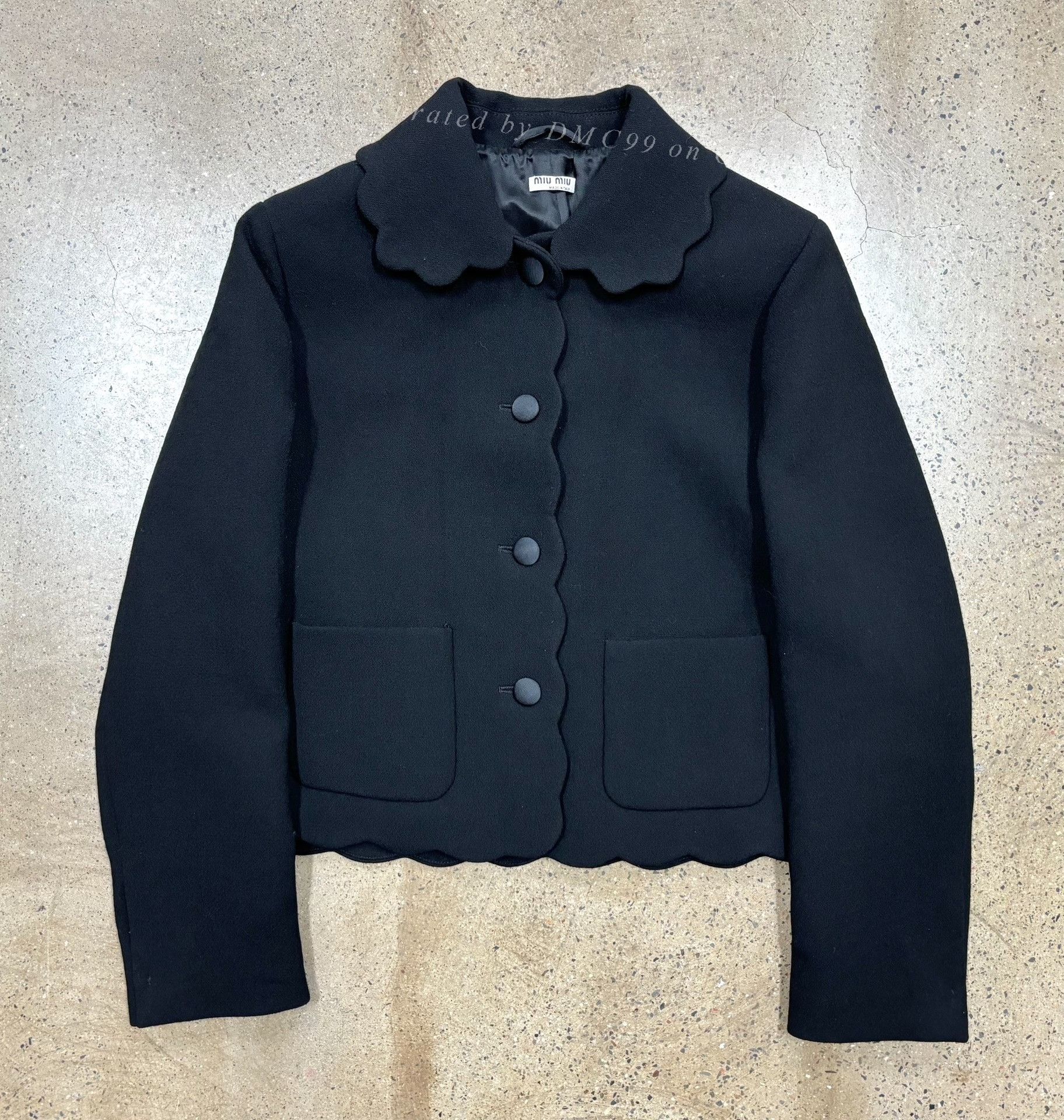 Miu Miu Miu Miu Single Breasted Scallop-Edge Wool Jacket Size M / US 6-8 / IT 42-44 - 1 Thumbnail