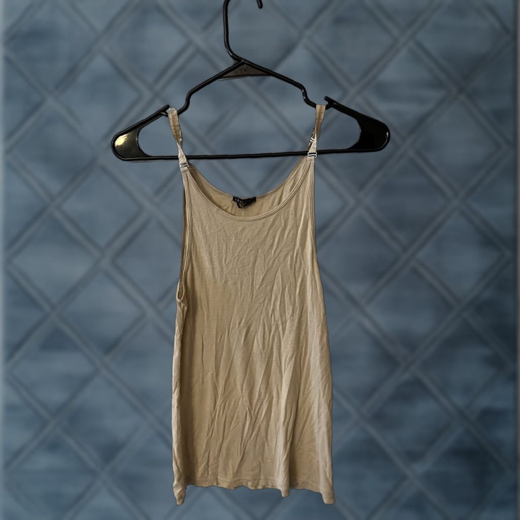 Theory VINTAGE Theory Women's Tank Top Size Medium Beige Viscose Crew Neck Summer Casual Size M / US 6-8 / IT 42-44 - 1 Thumbnail