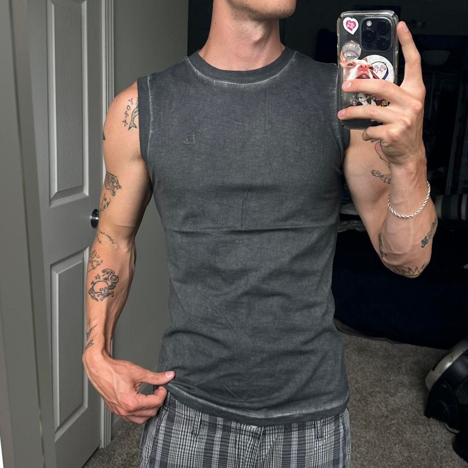Helmut Lang Grey Overdyed Helmut Lank Sleeveless Tank Top Muscle Shirt Size S / US 4 / IT 40 - 2 Thumbnail