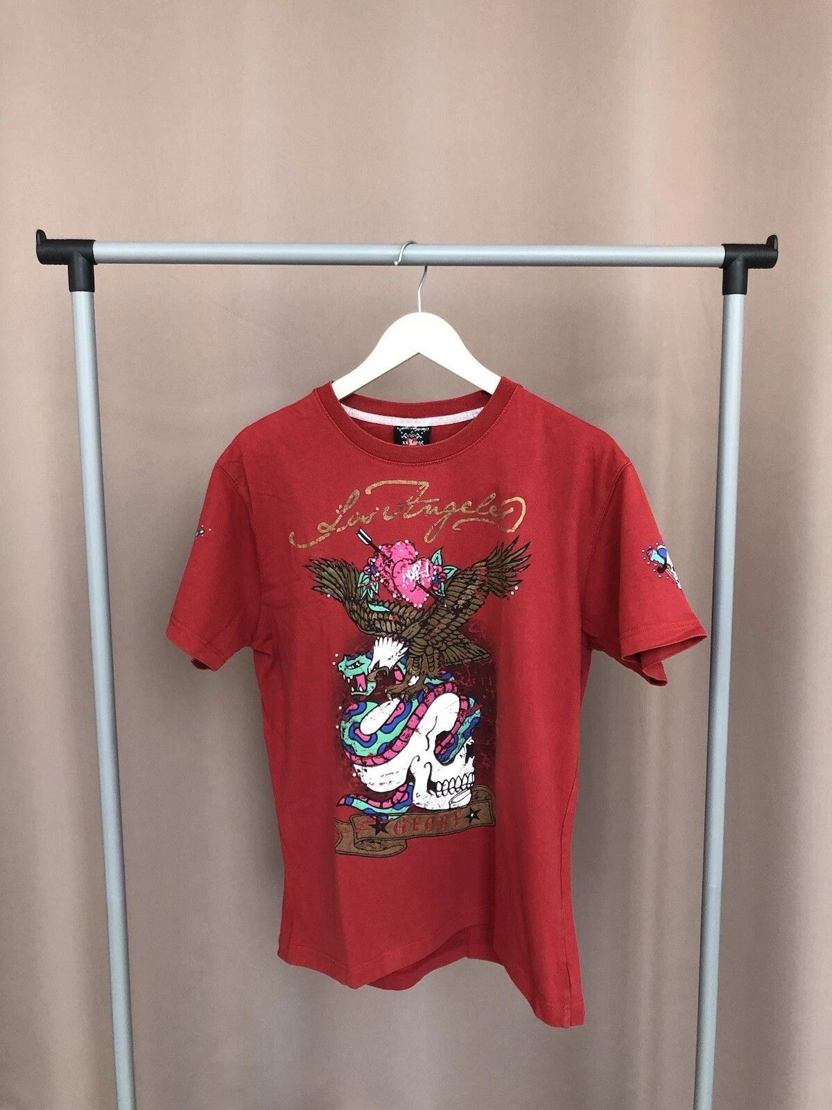 Ed Hardy Ed Hardy Los Angeles Big Logo Skulls T-Shirt Mens Size M/L Size US L / EU 52-54 / 3 - 1 Thumbnail
