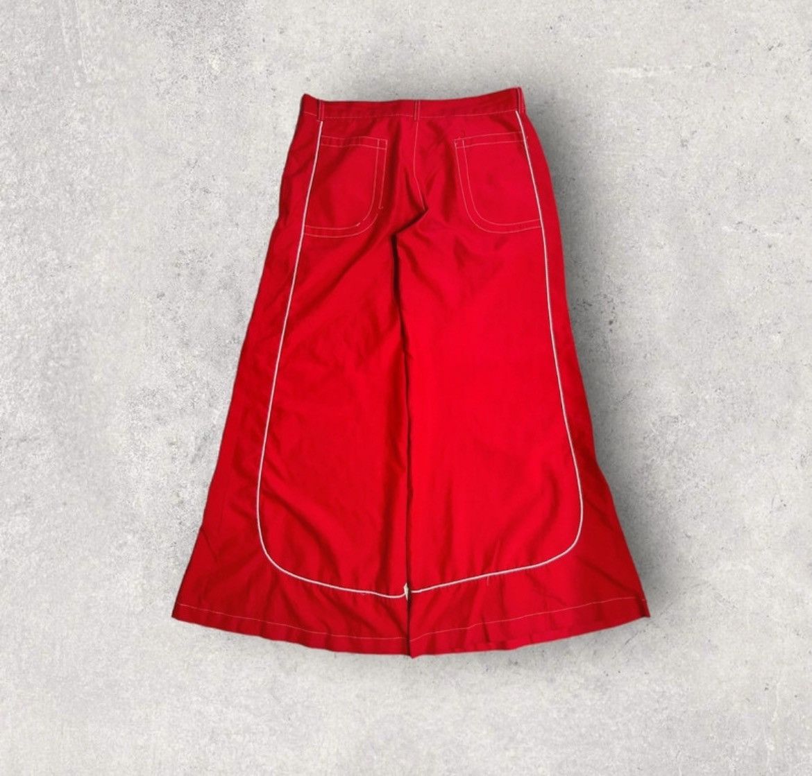 image of Fishbone Wideleg Jnco 48 Open Leg! Baggy Drain Y2K in Red, Men's (Size 38)