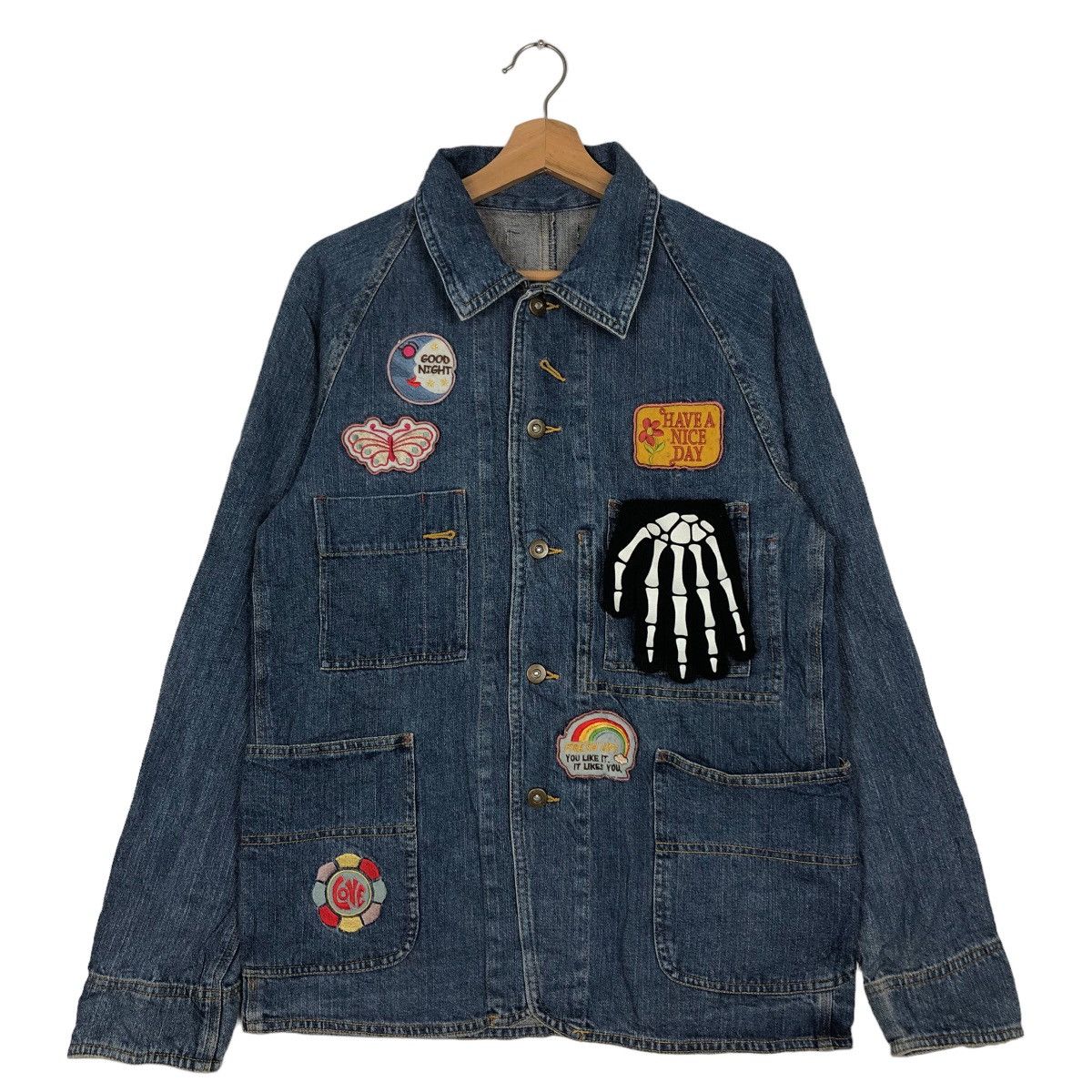 Hysteric Glamour 🔥Rare Denim Chore Work Jacket Full Patches Japan Size US M / EU 48-50 / 2 - 2 Thumbnail