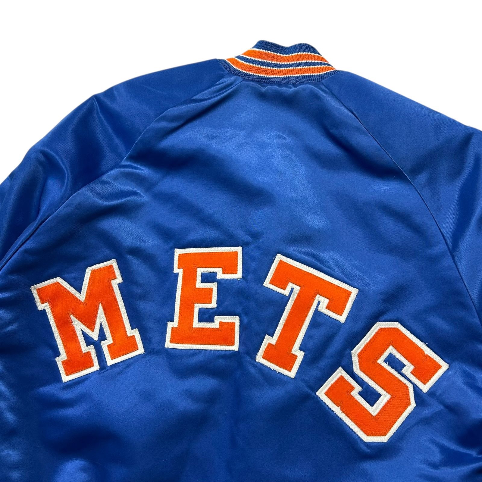 MLB VTG 90s NEW YORK METS CHALK LINE SATIN JACKET SPELL OUT Size US M / EU 48-50 / 2 - 3 Thumbnail