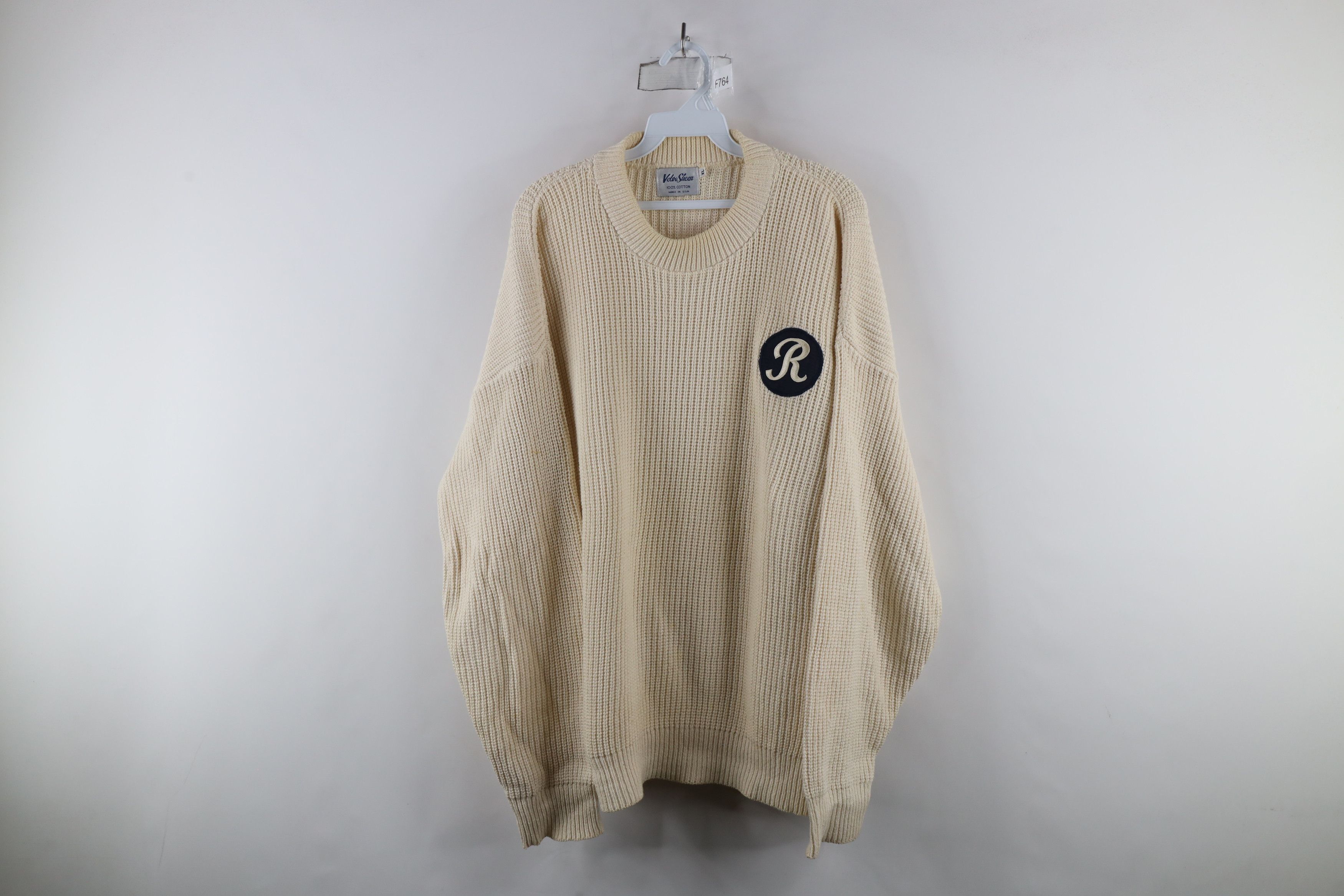 Vintage Vintage 90s Streetwear Monogram Cotton Ribbed Knit Sweater Size US XL / EU 56 / 4 - 1 Thumbnail