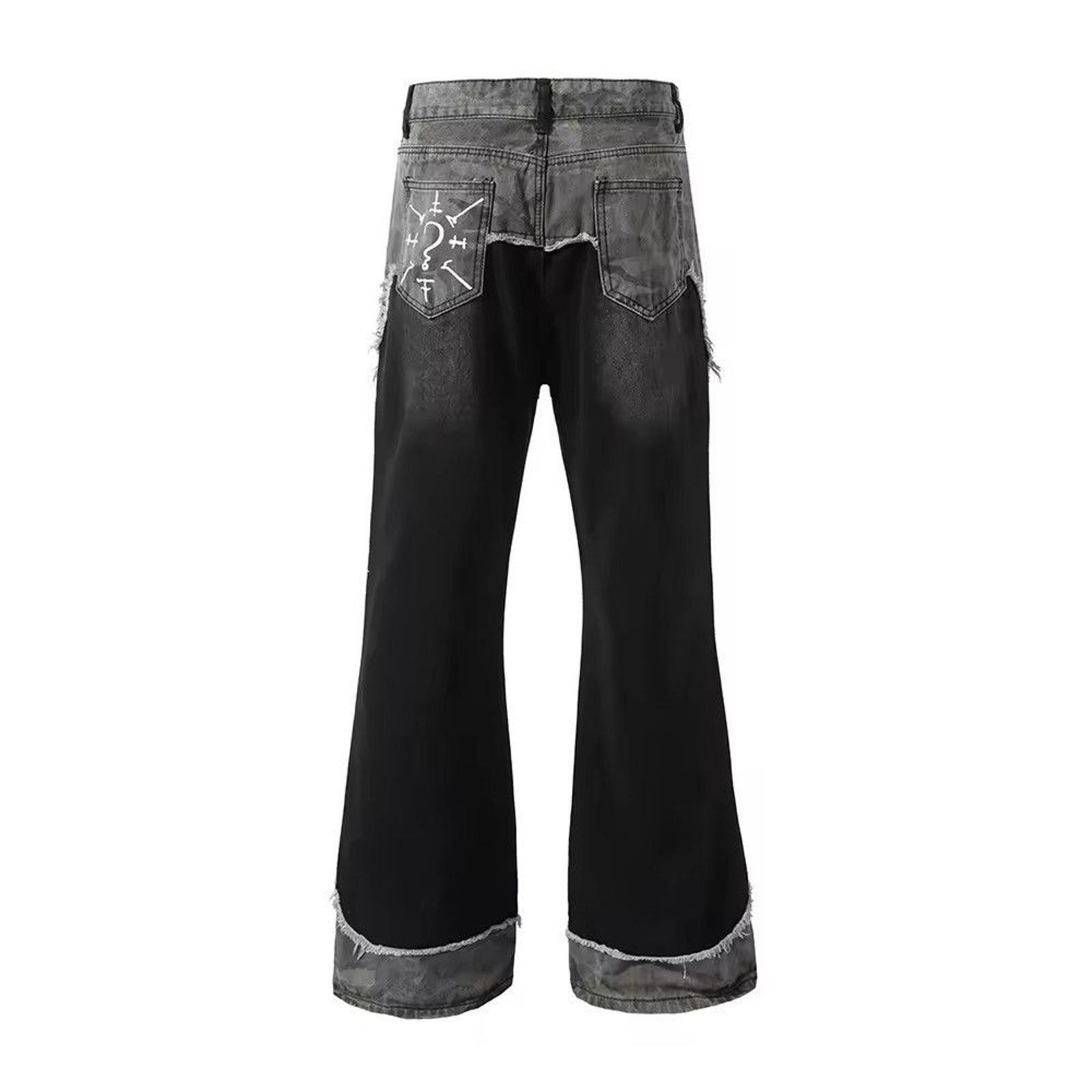 Jean Streetwear Patchwork Boot Cut Jeans Size US 31 - 4 Thumbnail
