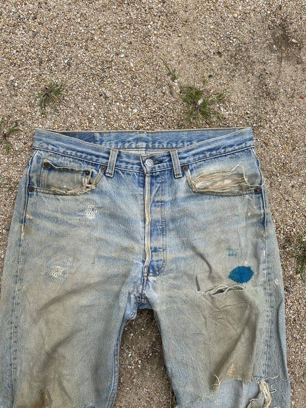 Levi's × Vintage Vtg Levis 501xx distress denim Size US 33 - 5 Thumbnail
