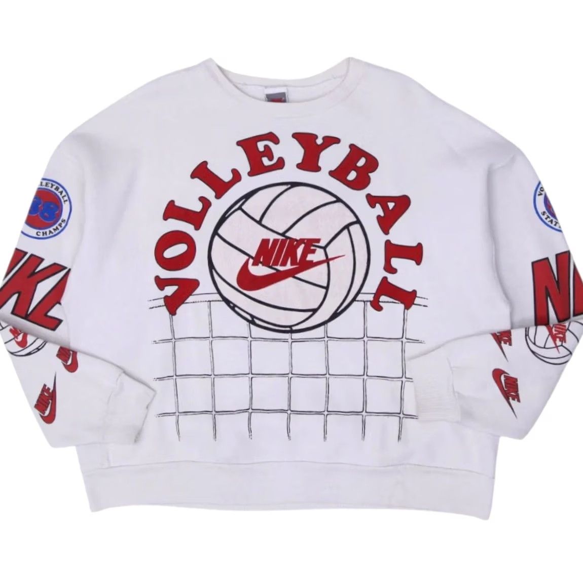 Nike VINTAGE Nike Volleyball XL Pullover Sweatshirt Men White 90s Team All-Star Made In USA XL Size US XL / EU 56 / 4 - 2 Thumbnail