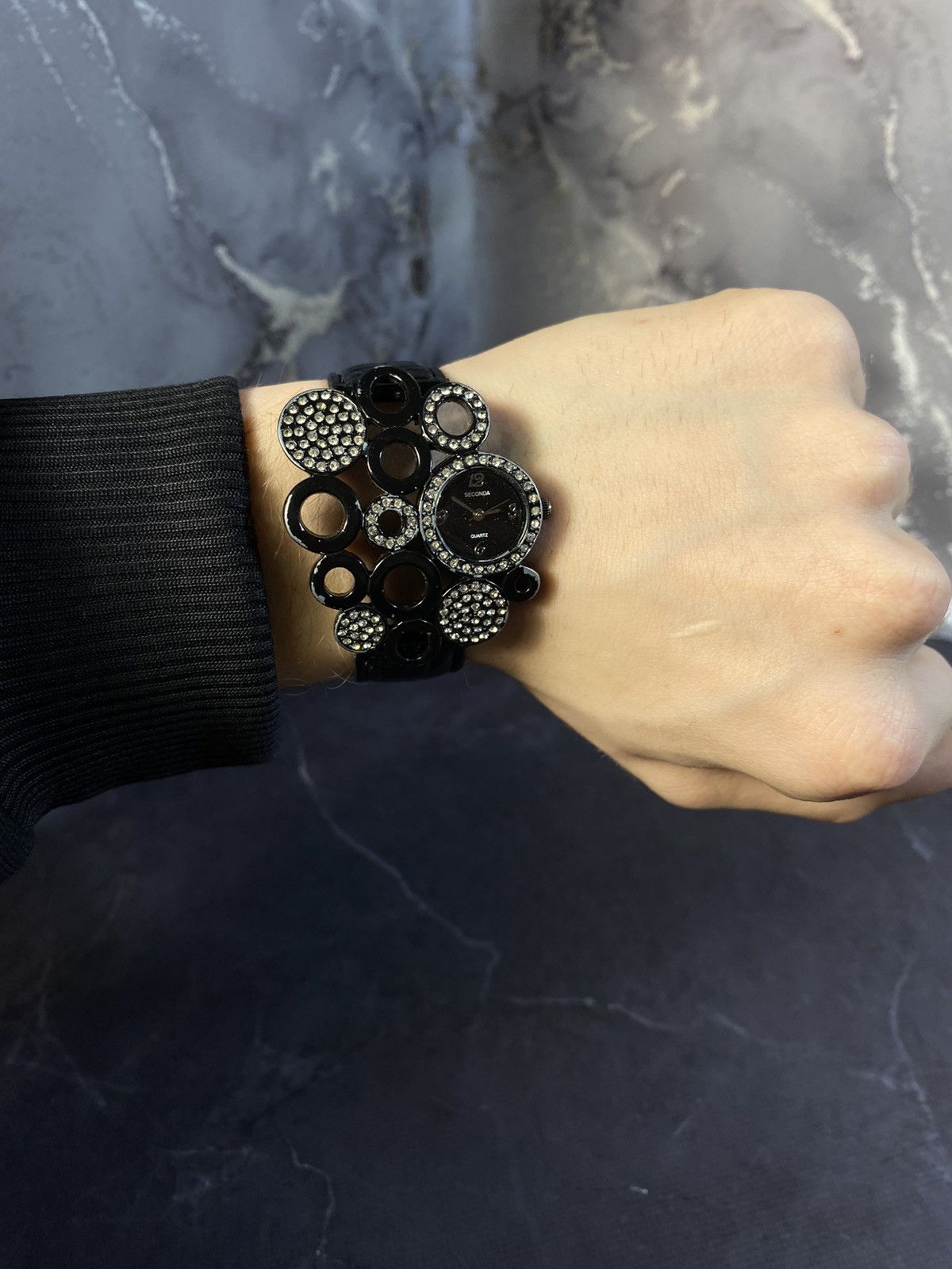 Japanese Brand Futuristic Watch with Leather Strap Japanese Brand Size ONE SIZE - 3 Thumbnail