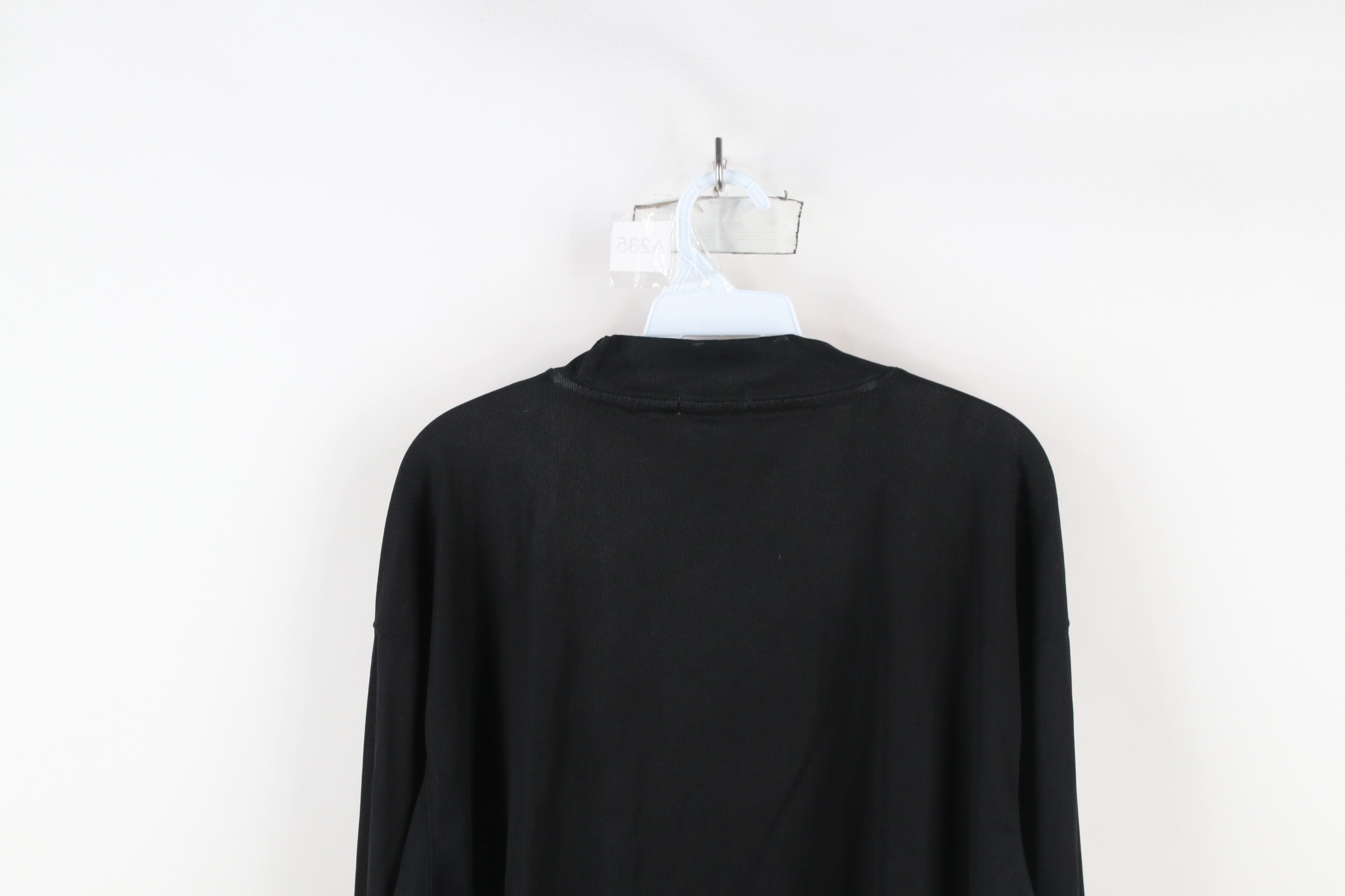 Vintage Vintage 90s Streetwear Blank Thermal Knit Mock Neck T-Shirt Size US XL / EU 56 / 4 - 12 Thumbnail
