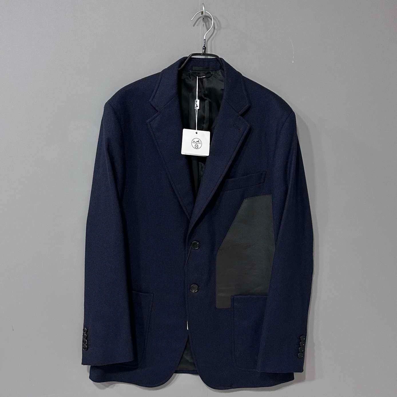Hermes HERMES Wool Leather Panel Blazer - dmc Size US L / EU 52-54 / 3 - 1 Thumbnail