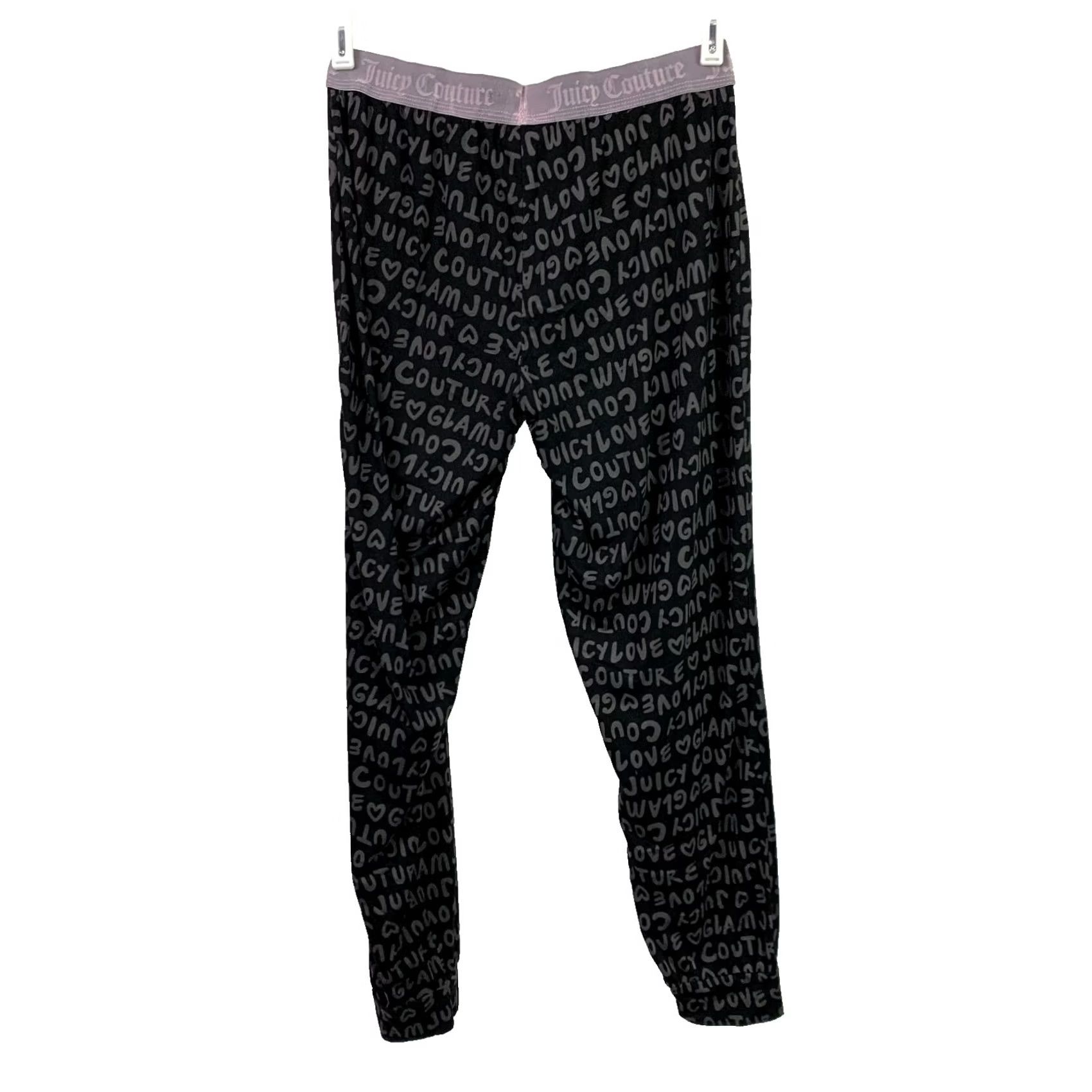 Juicy Couture Juicy Couture Black Spellout Logo Pajama Pants Sleepwear Size Small Womens Size 28" / US 6 / IT 42 - 4 Thumbnail