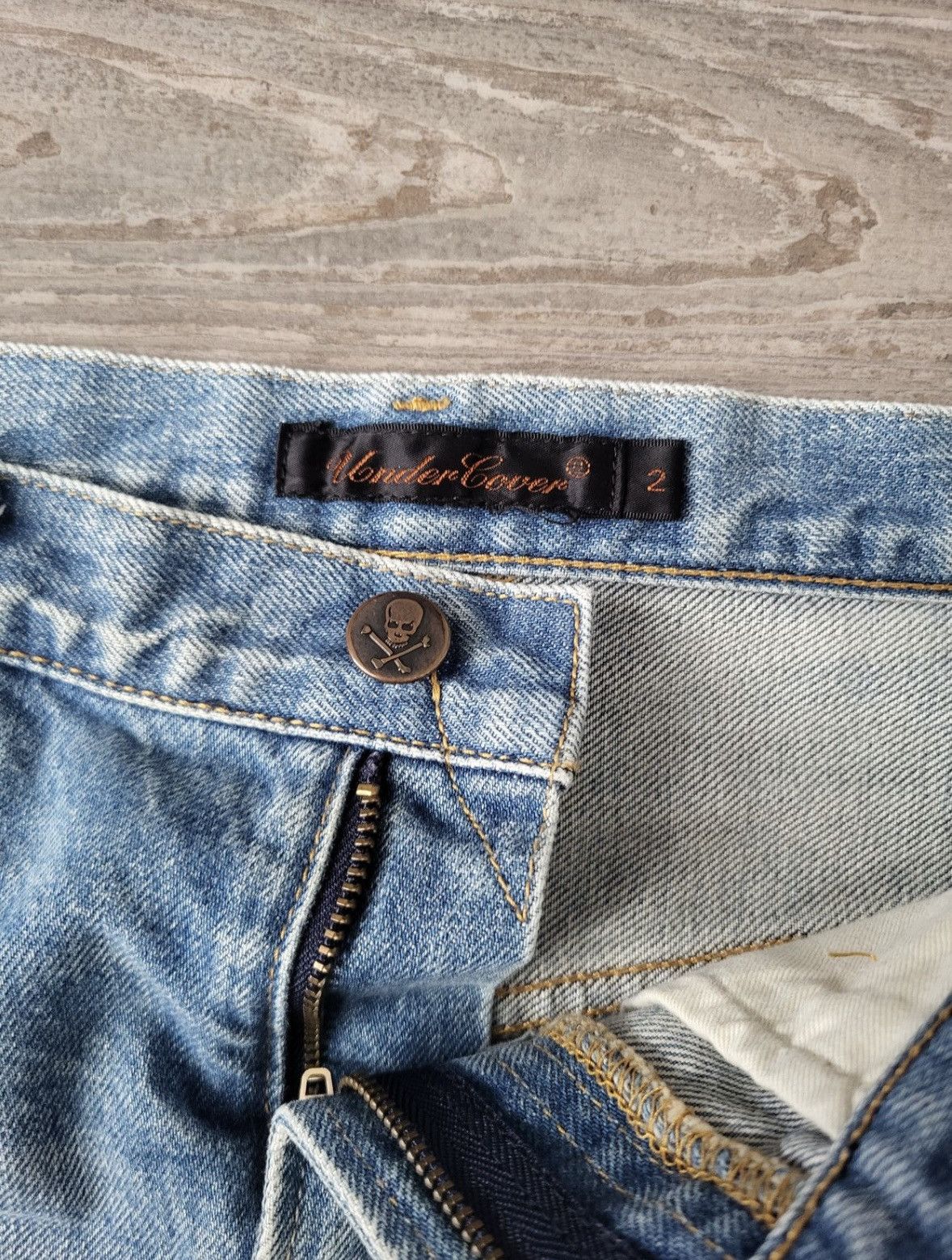 Undercover Undercover AW2005 Arts & Craft Boro Heart Denim Skirt Size 31" - 22 Thumbnail