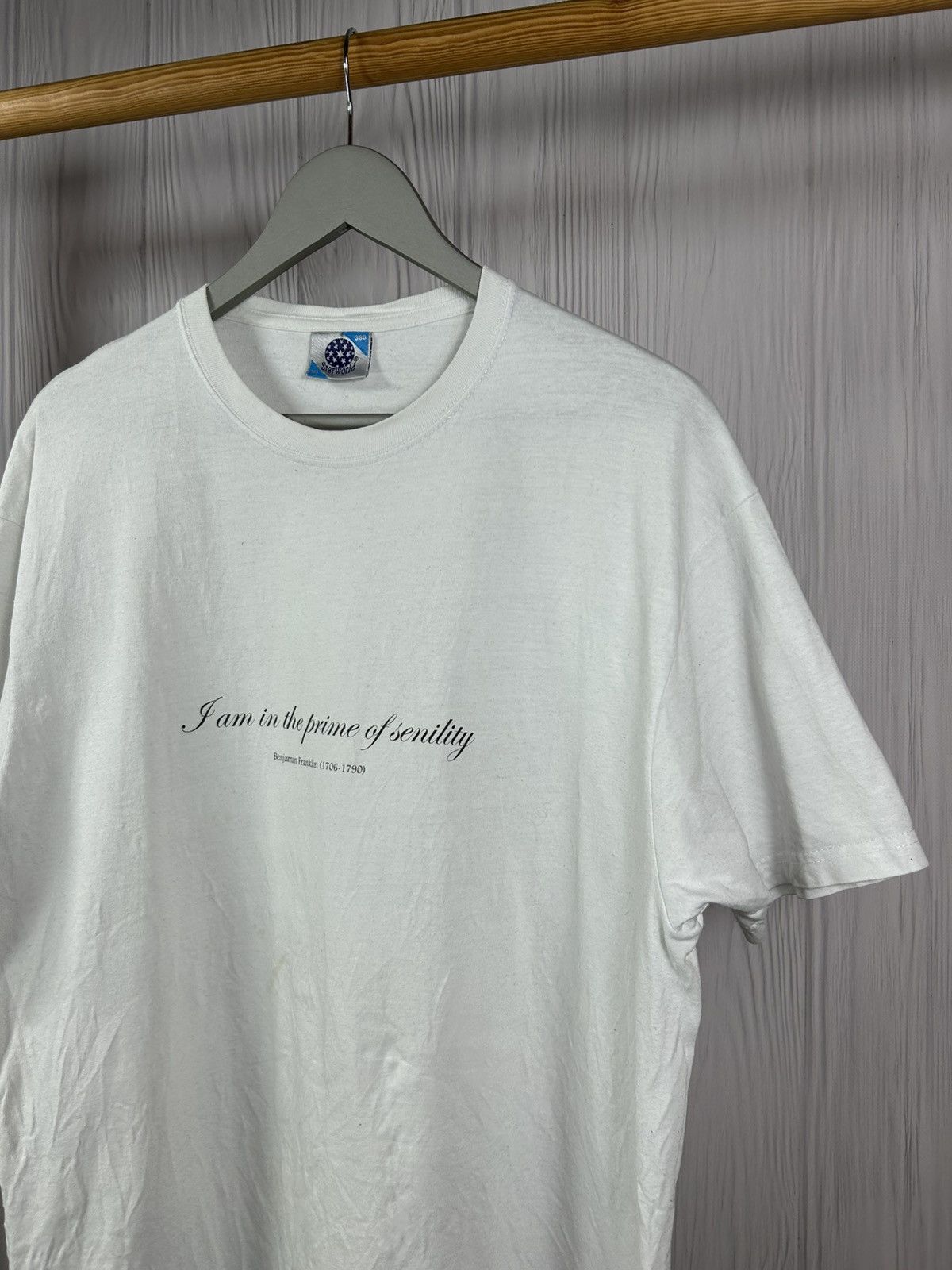 Vintage Benjamin Franklin “I am in the prime of senility” Phrase Tee Size US XL / EU 56 / 4 - 2 Thumbnail