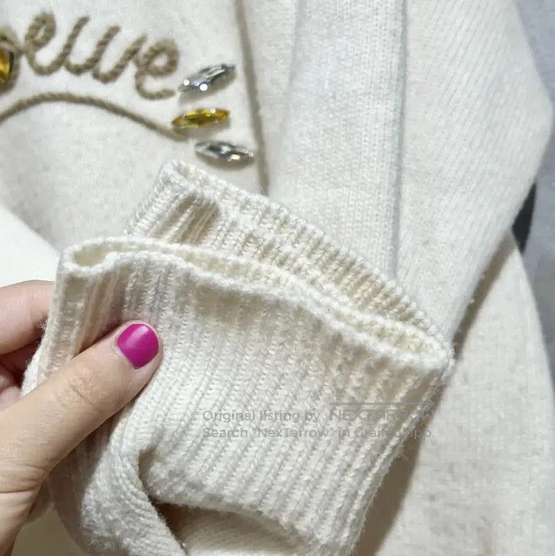 Loewe Loewe Ivory Wool Knit Sweater for Women . Size L / US 10 / IT 46 - 3 Thumbnail