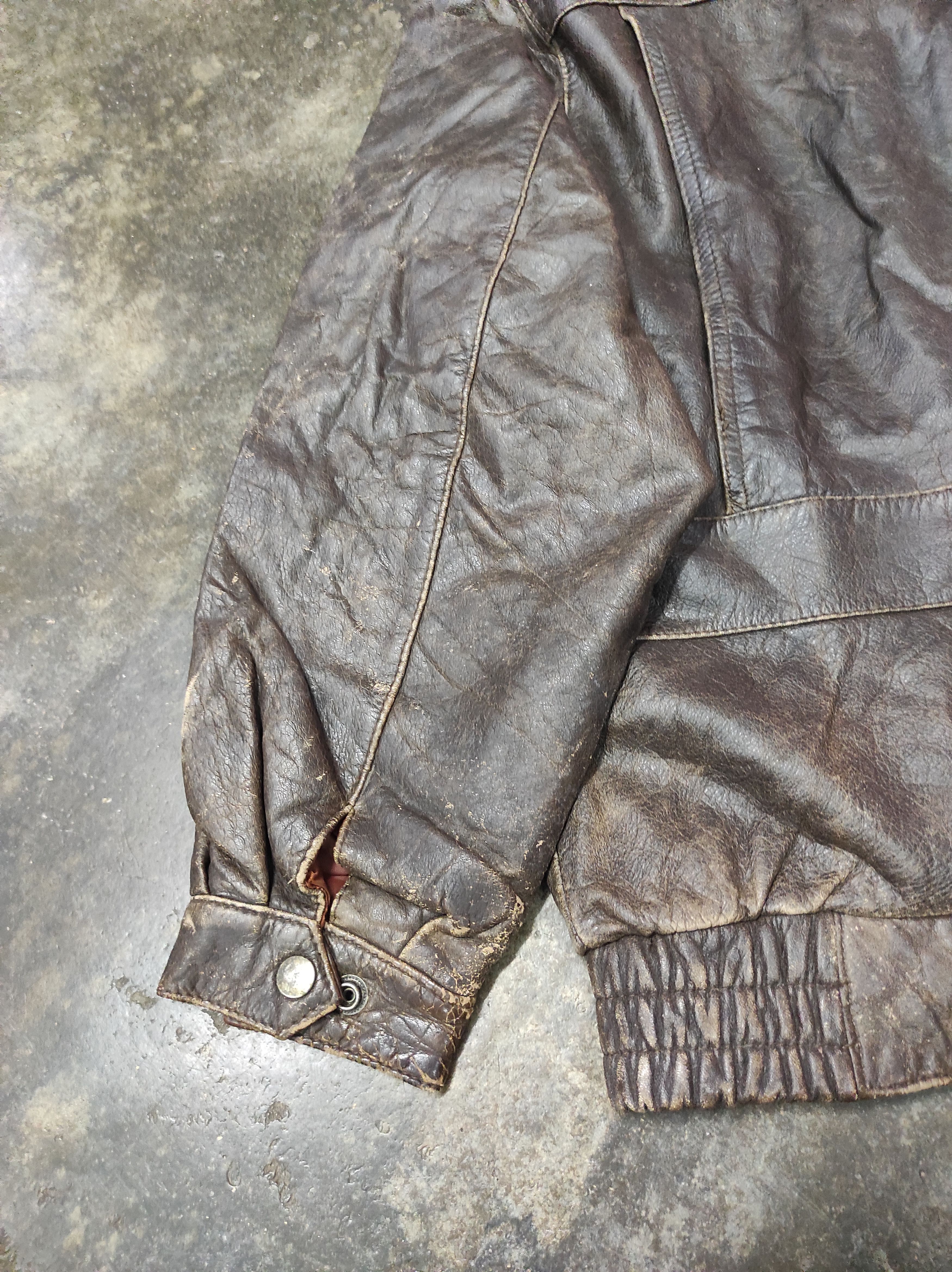Genuine Leather × Vintage GENUINE LEATHER VTG BOMBER JACKET Size US M / EU 48-50 / 2 - 9 Thumbnail